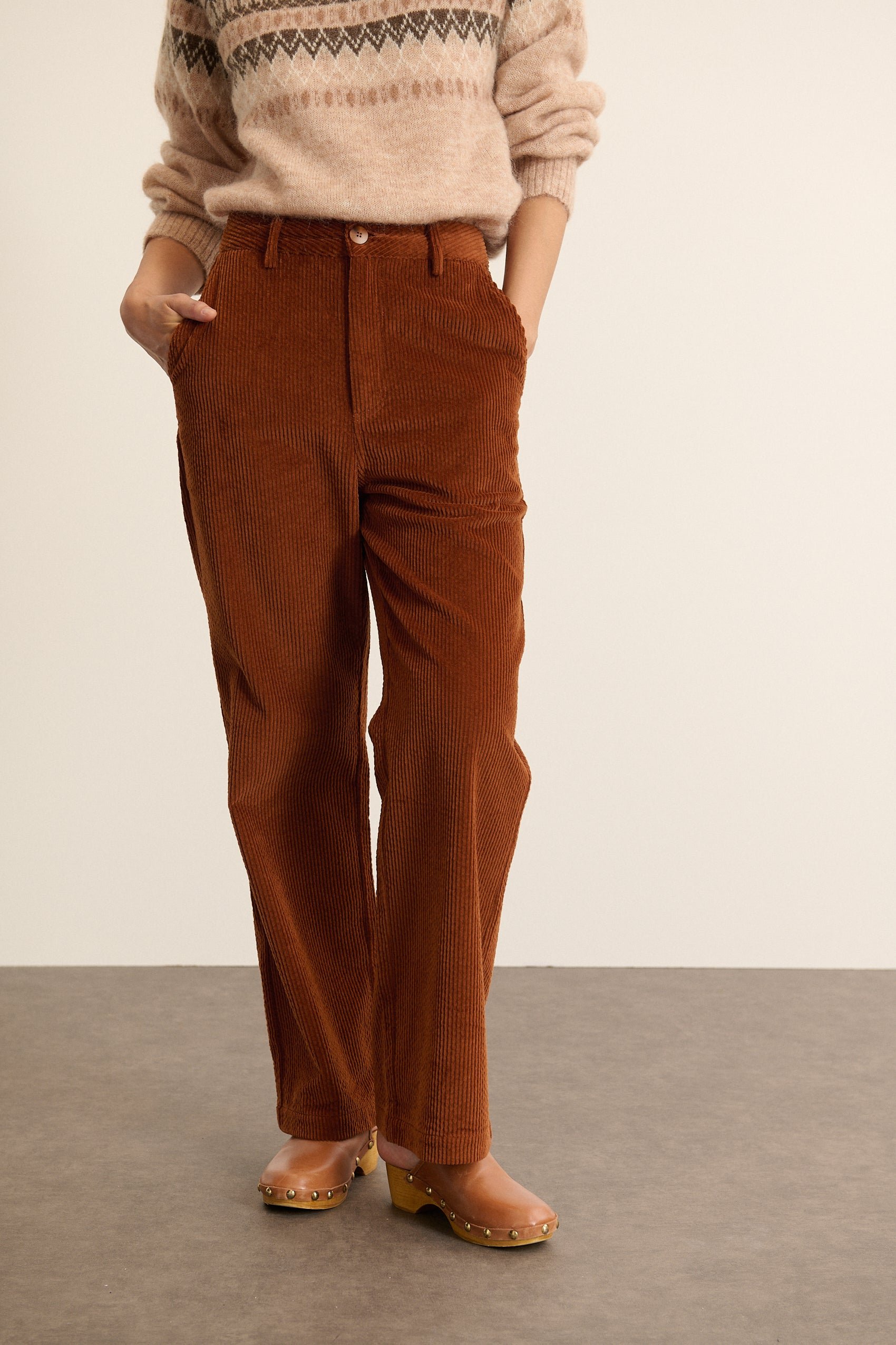 Corduroy carrot pants GARANCE PARIS Brown