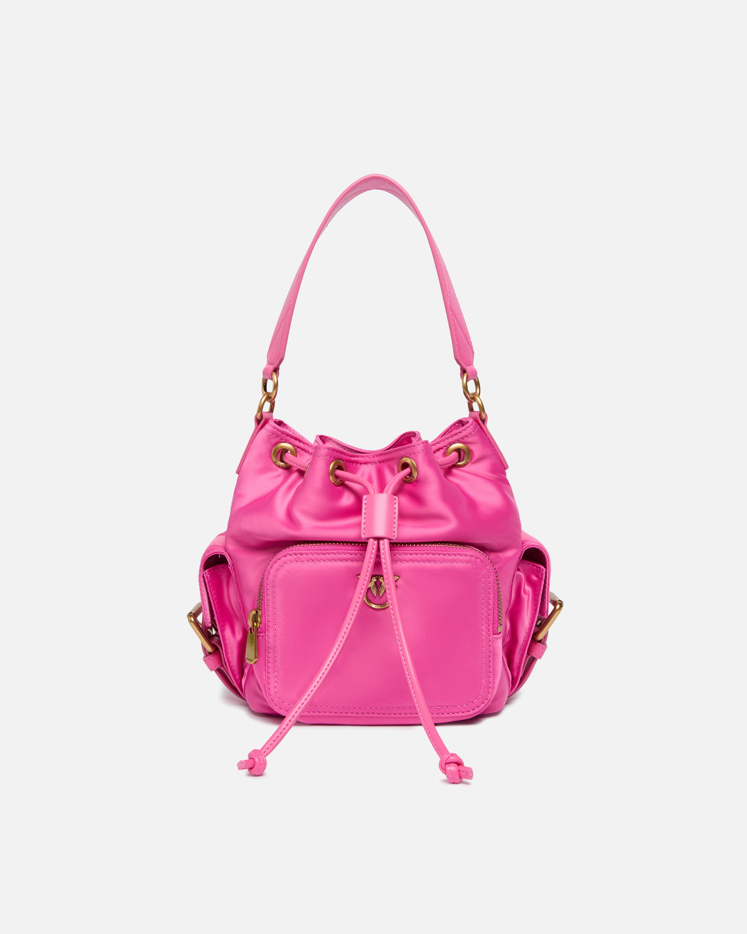 Small satin shoulder bag PINKO Pink