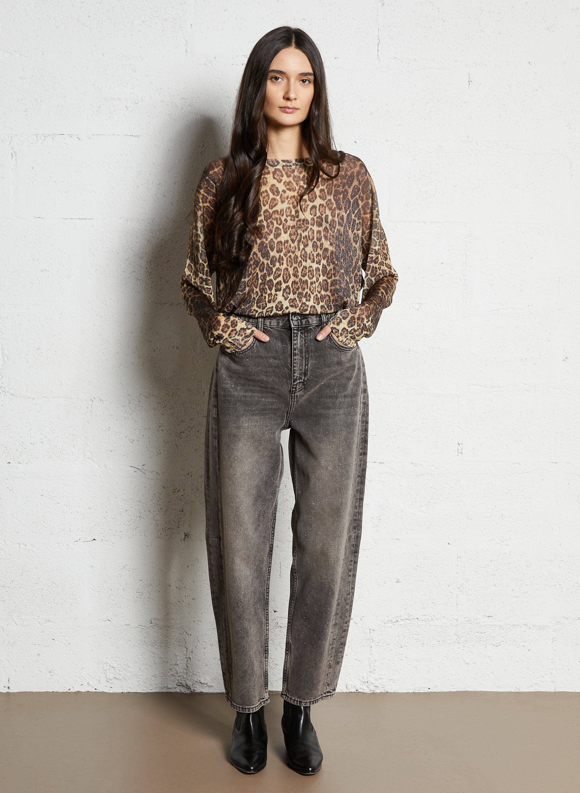 Csally - Gerade geschnittene Baumwollhose LIU JO Braun