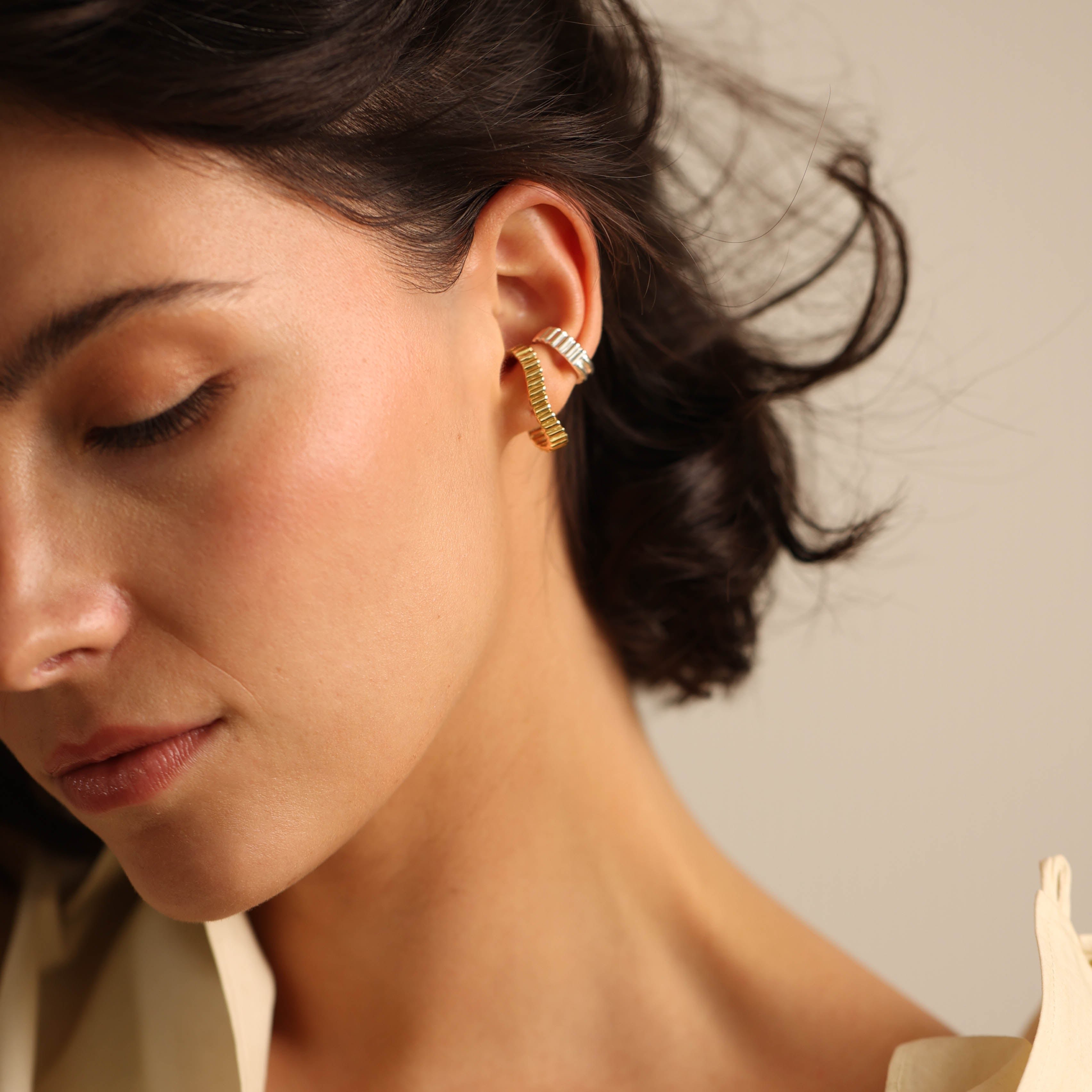 Earcuff horizontal, plaqué or MAYRENA Doré