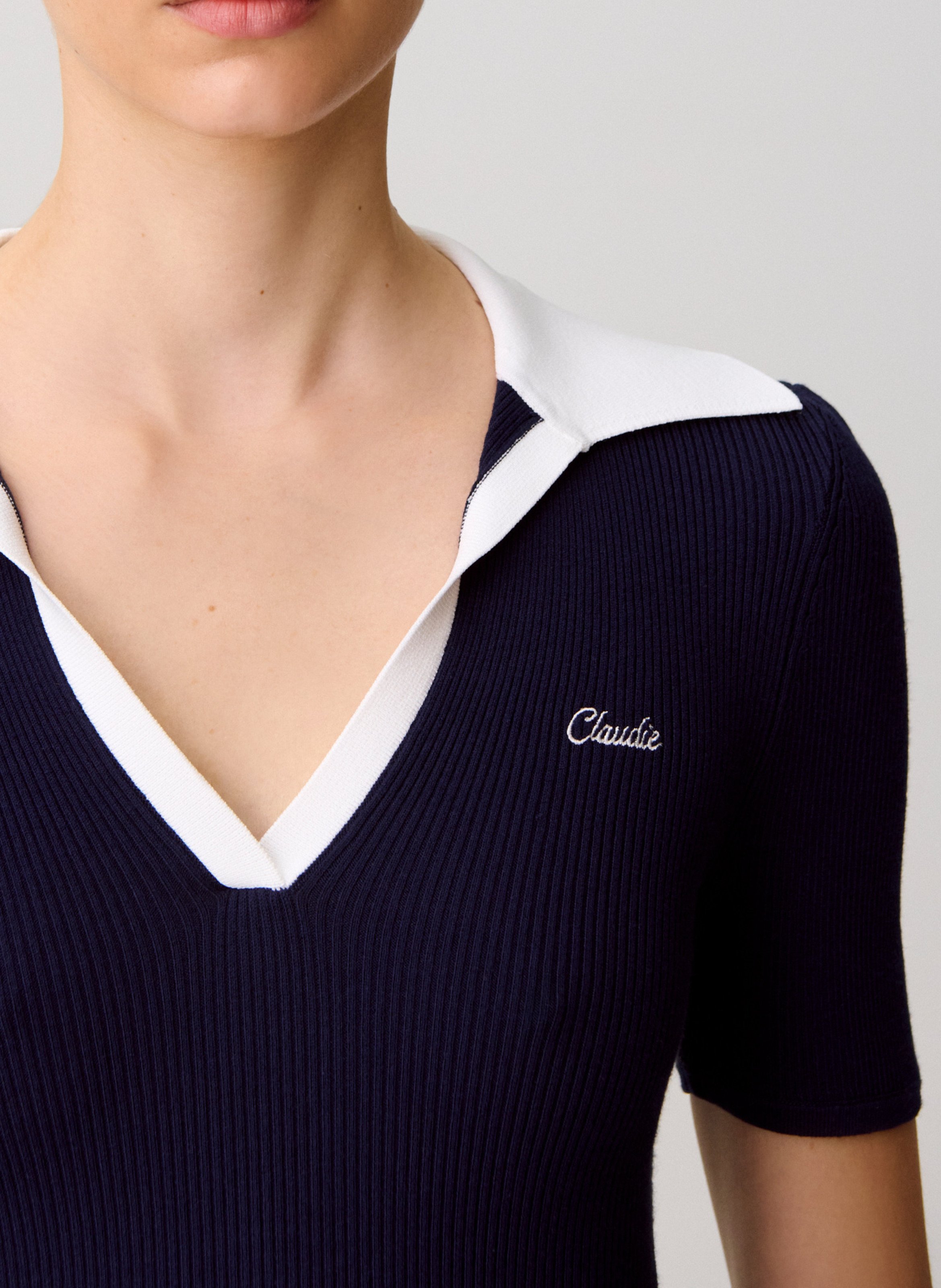 Robe courte en maille CLAUDIE PIERLOT Bleu