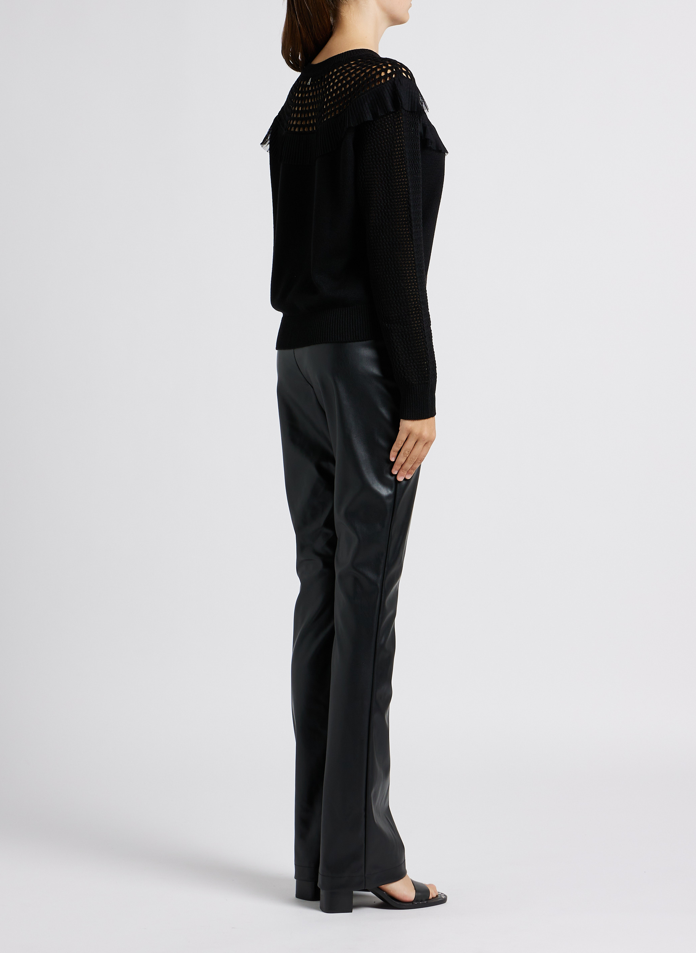 High-waisted leggings TWINSET Black