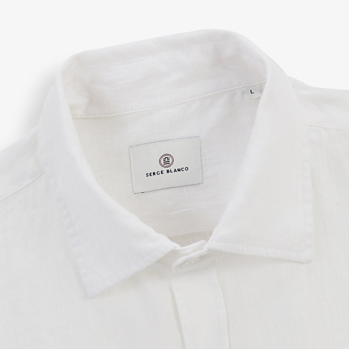 Solid long-sleeve linen shirt SERGE BLANCO White