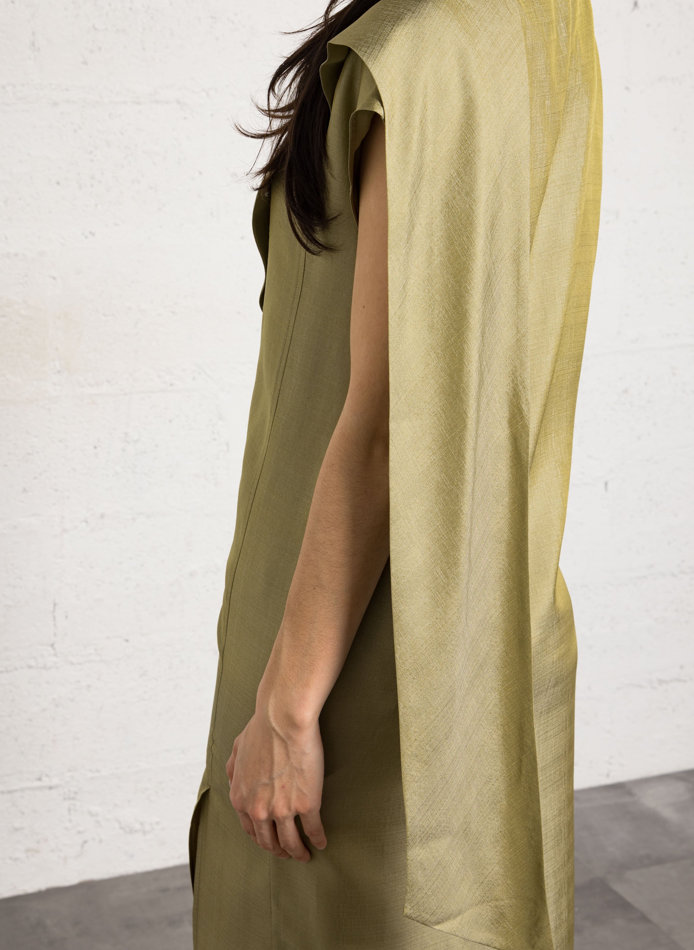 Robe ample à foulard en soie SOEUR Vert