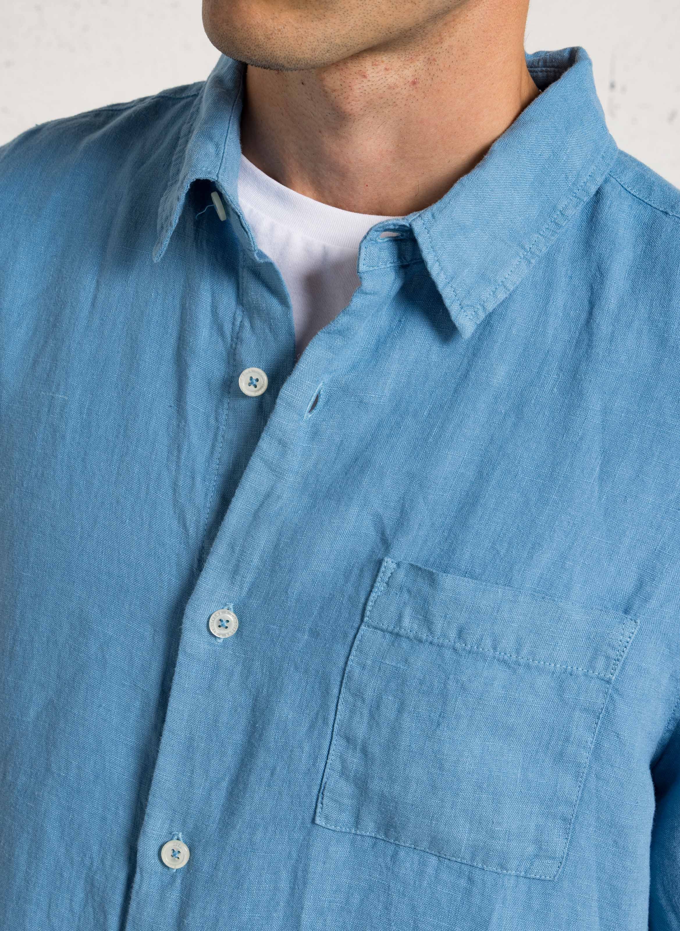 Straight linen shirt with classic collar ARMOR LUX Beige