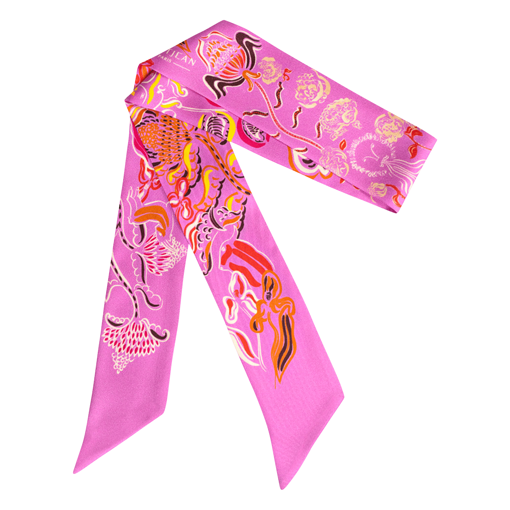 Bedruckter Seidenfoulard PETITJEAN PARIS Mehrfarbig