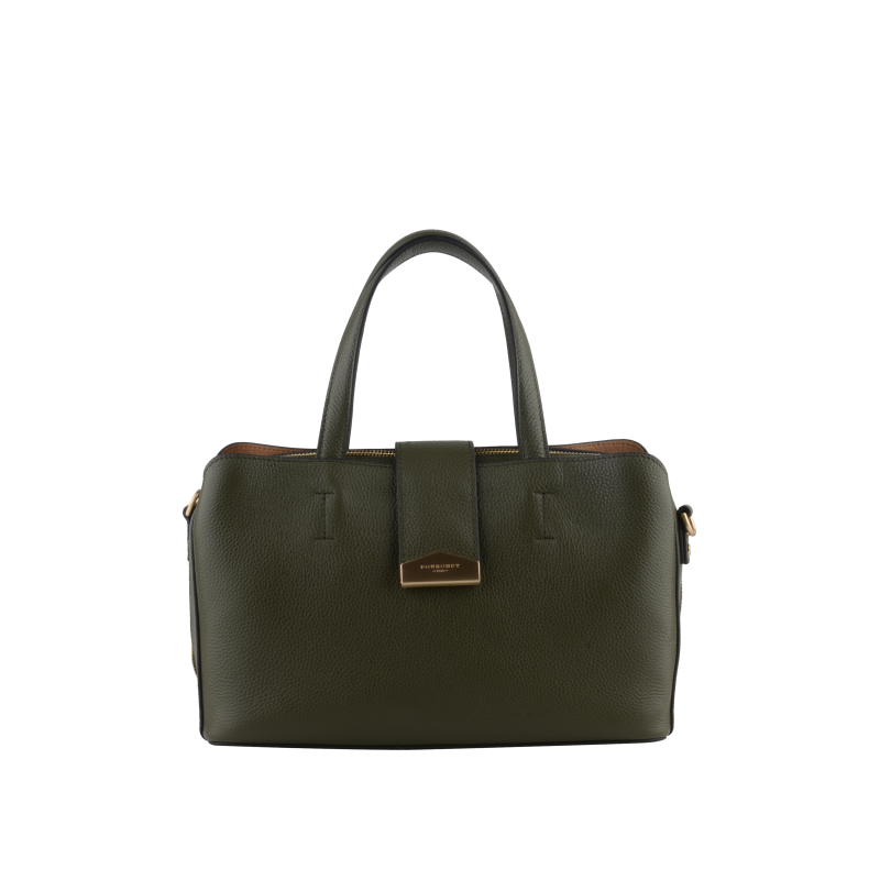 Calfskin leather handbag POURCHET Green