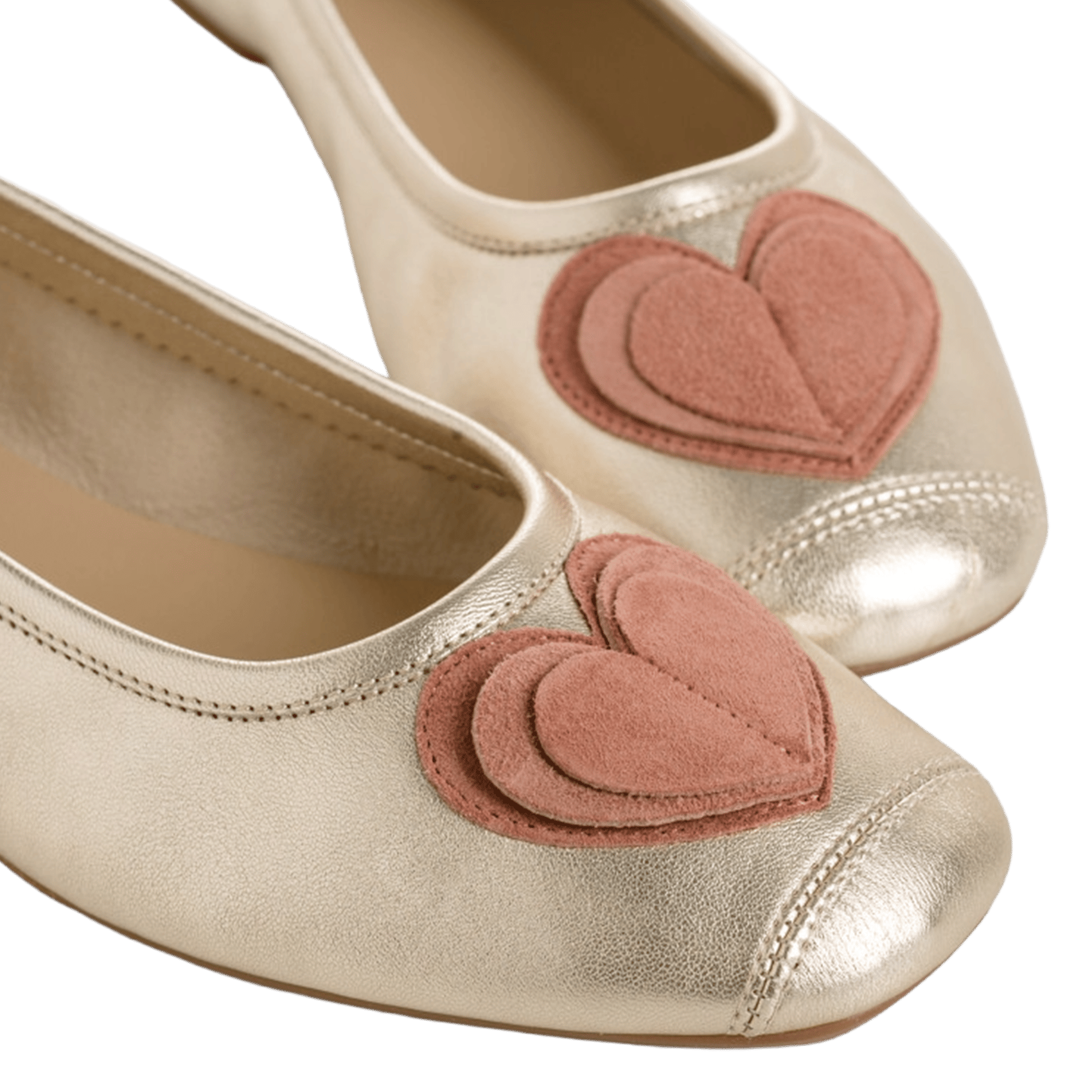Ballerines en cuir REQINS Doré