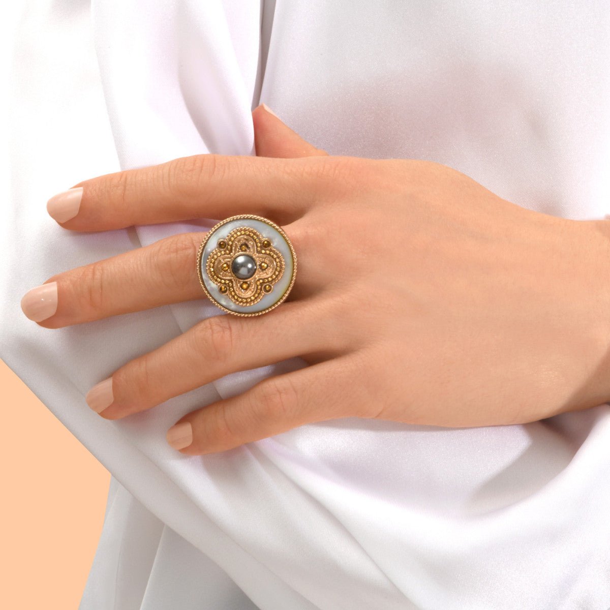 Bague large ajustable   ajustable SATELLITE PARIS Blanc