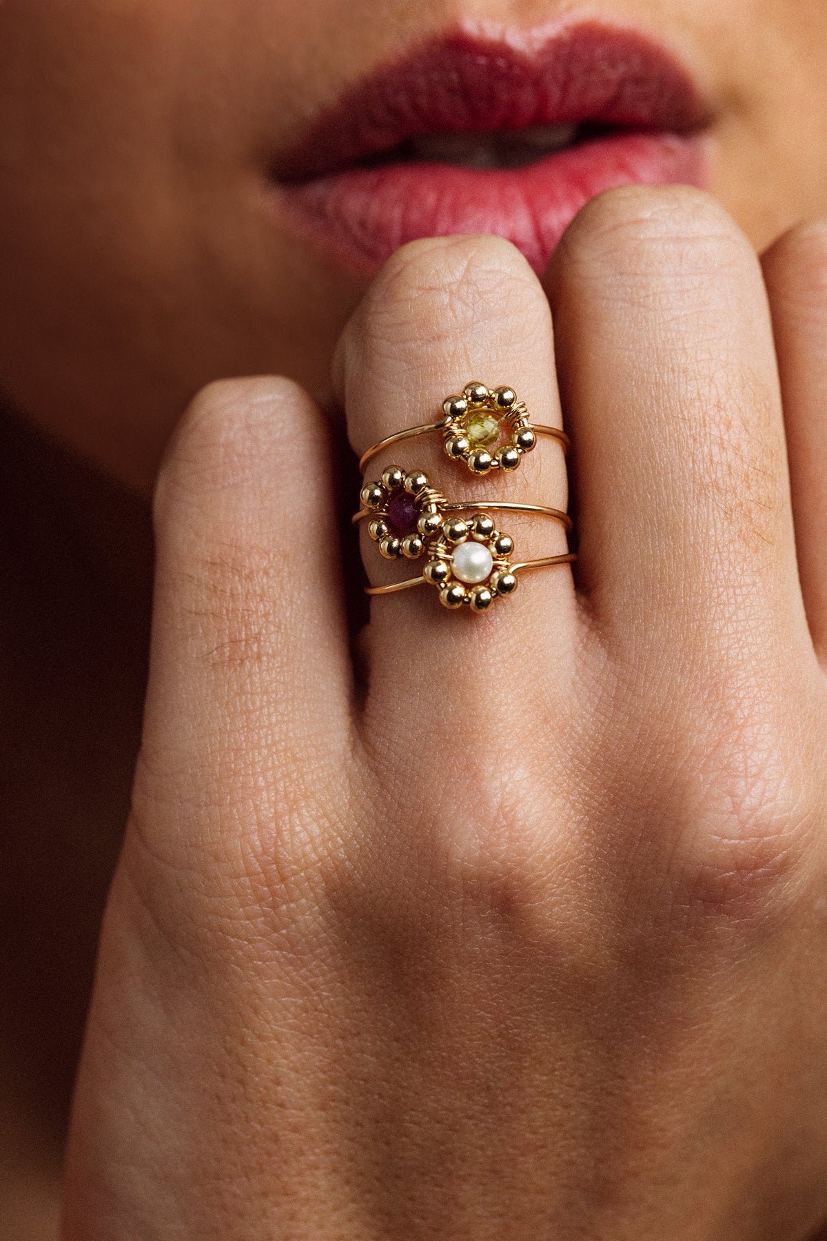 Bague daisy perle YAY Blanc