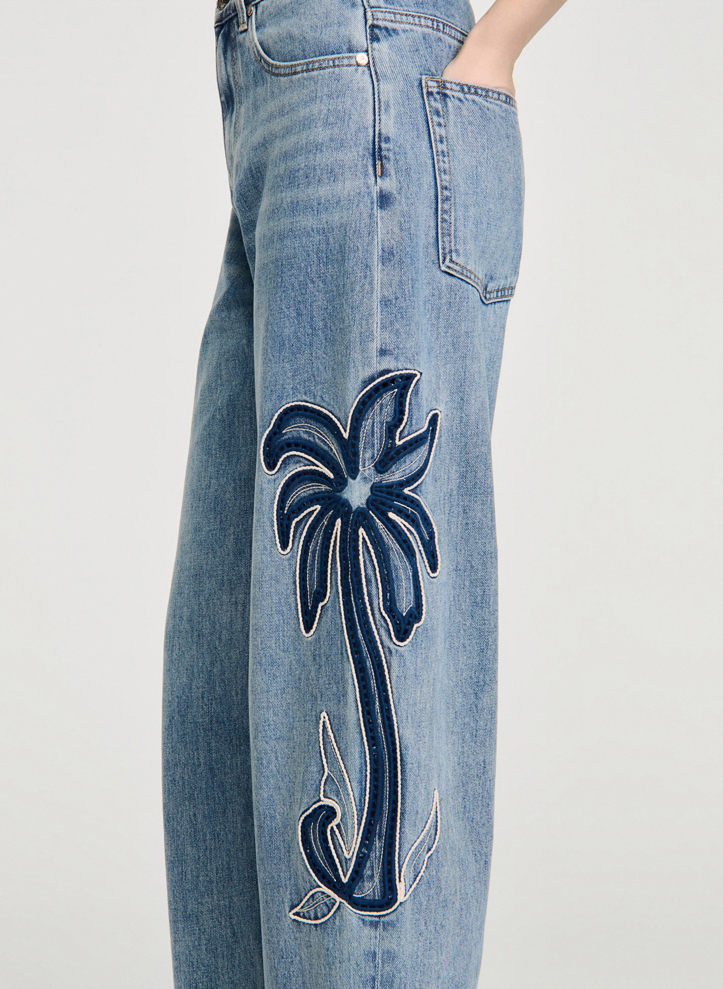 Jean balloon en coton SANDRO Bleu