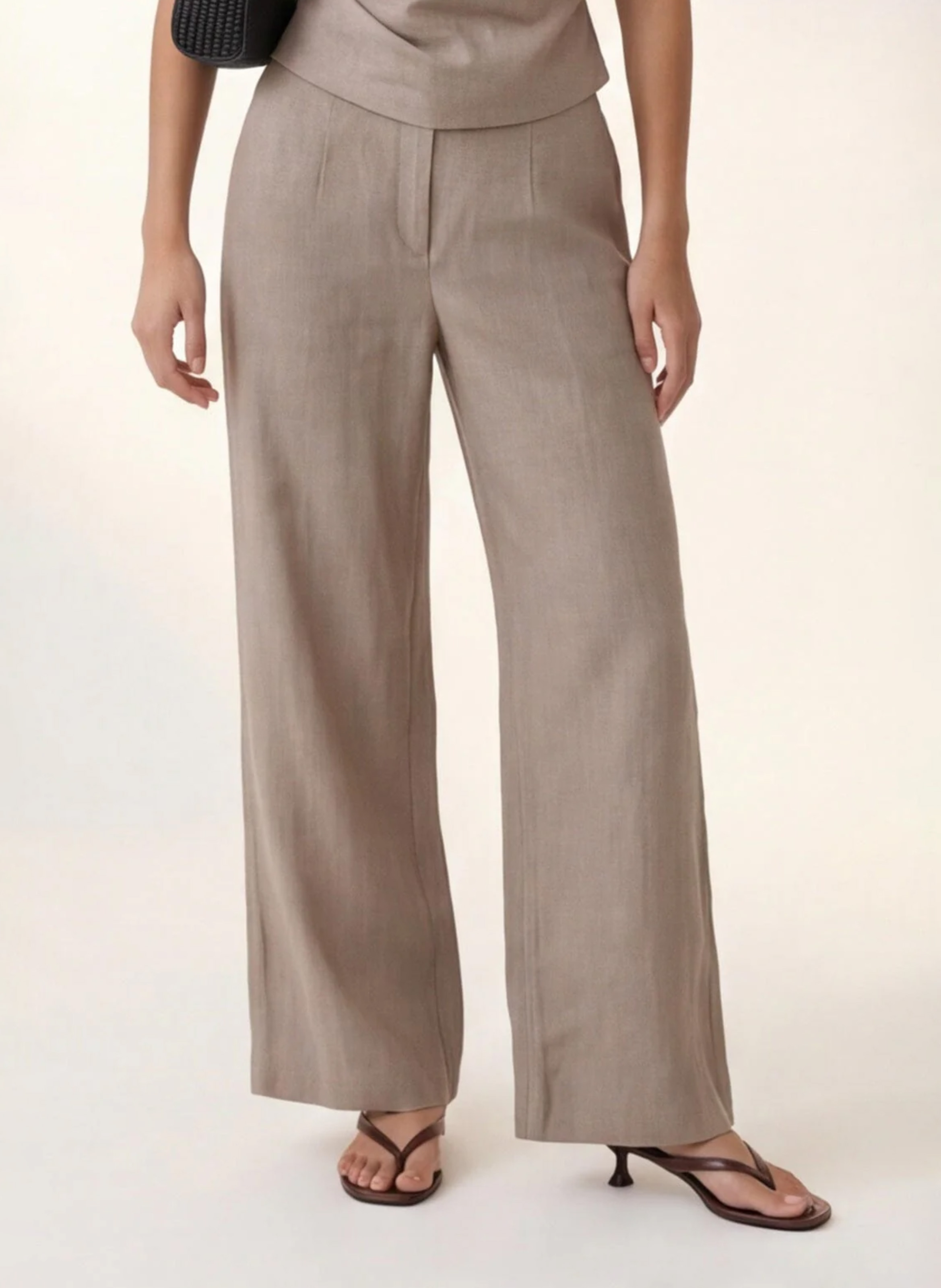 Straight linen trousers KOOKAI Brown