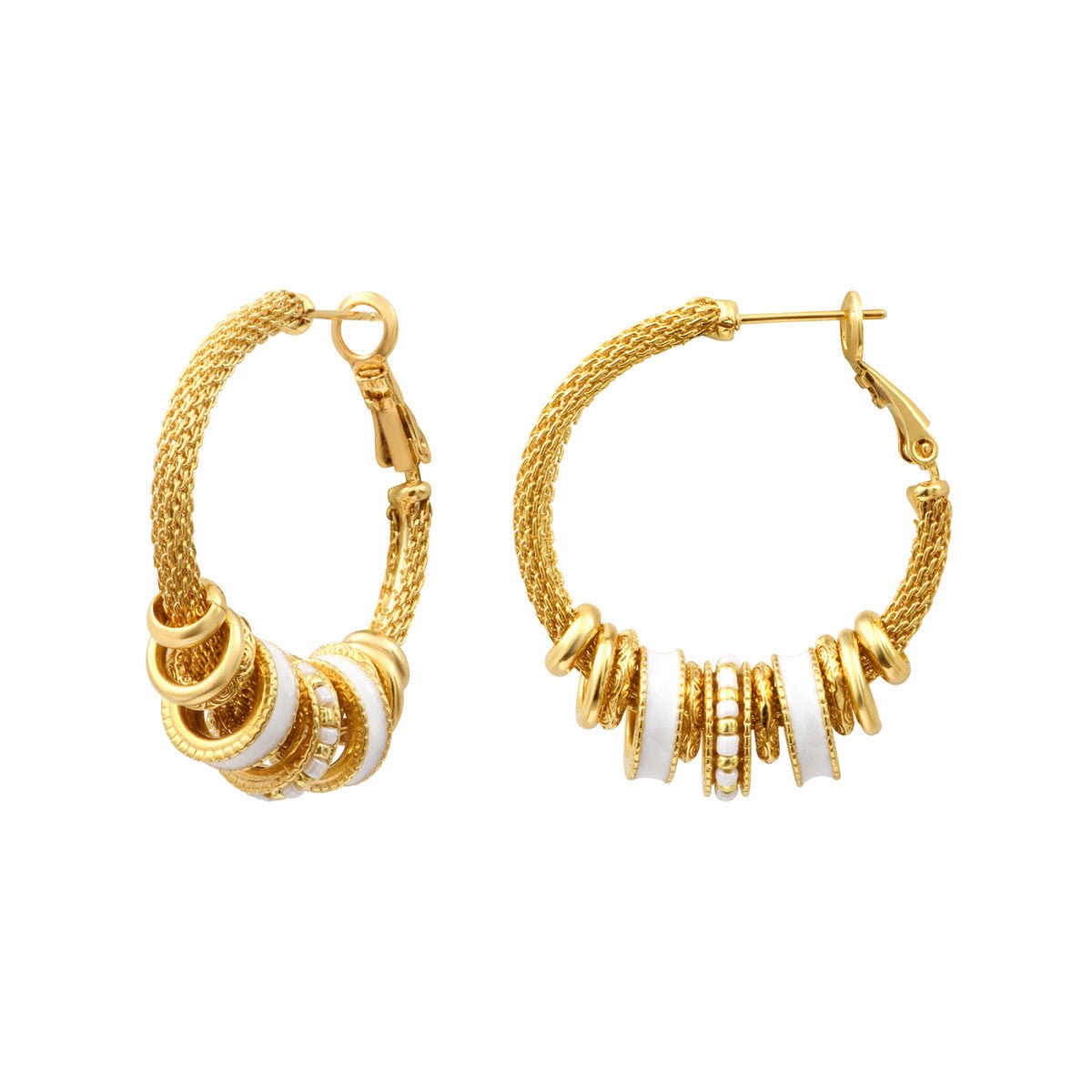 Gold-plated hoop earrings SATELLITE PARIS White