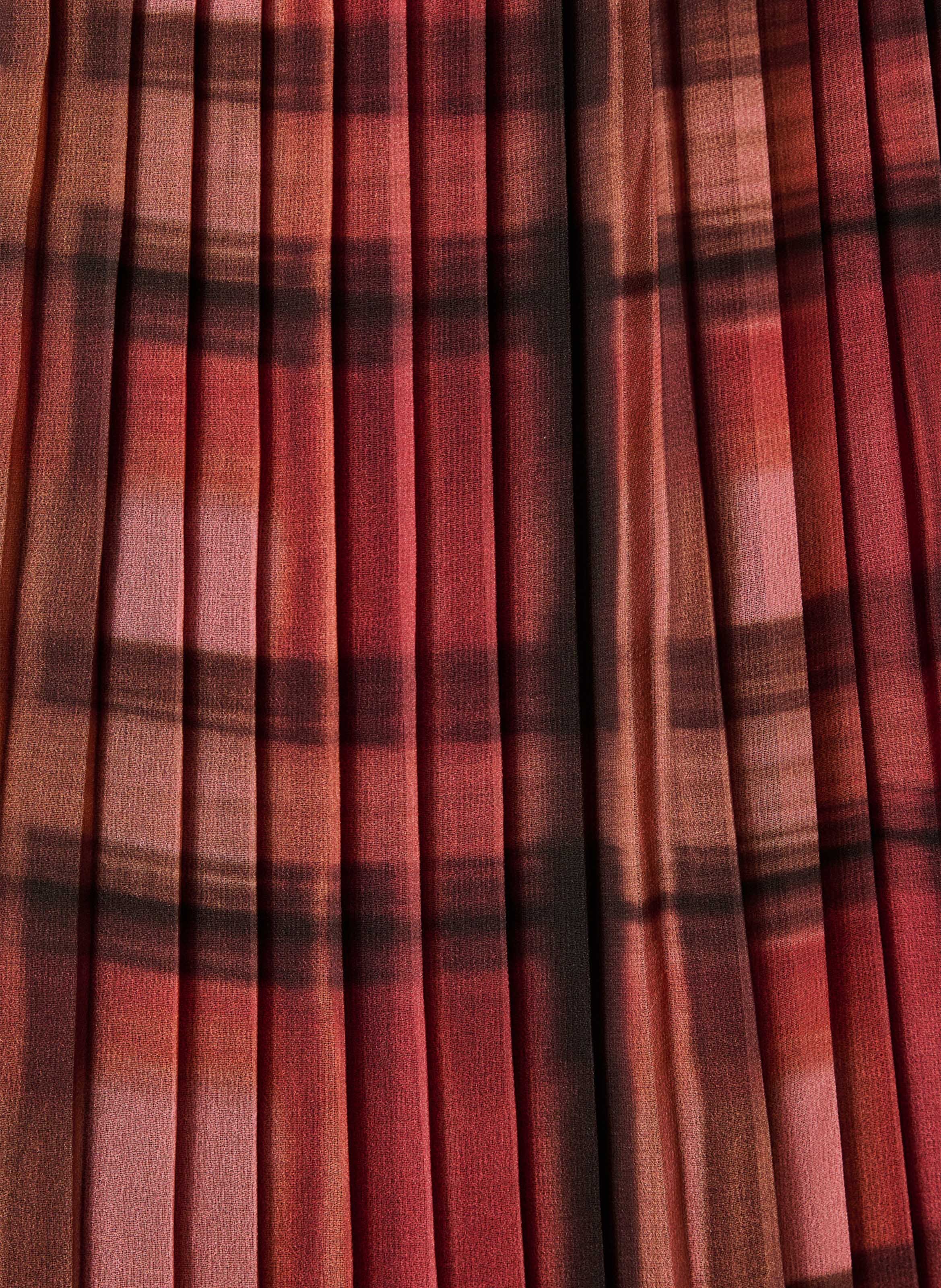 Robe midi ceinturée à carreaux  LA FEE MARABOUTEE Rouge