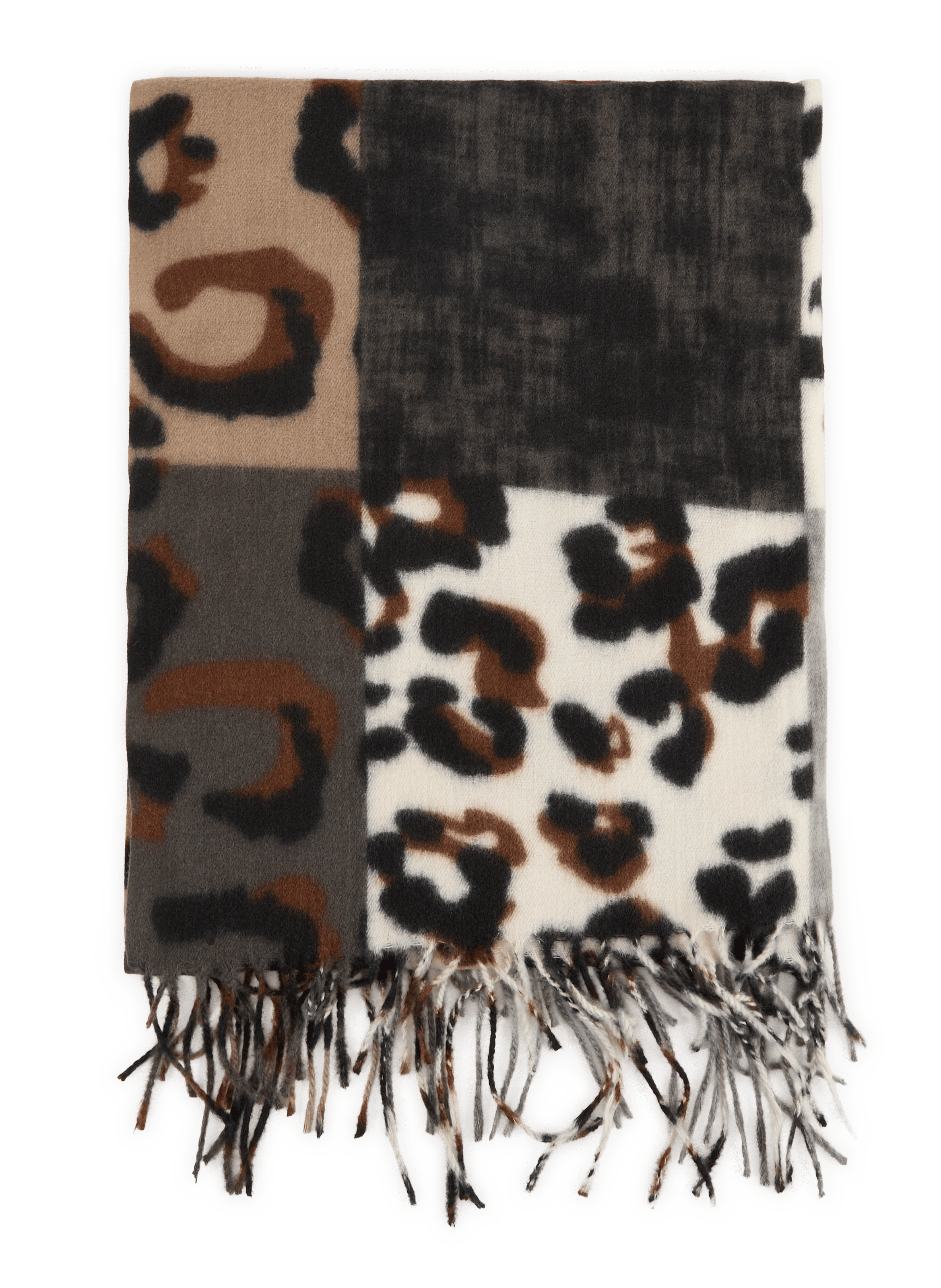 Scarf with pattern and fringes AU PRINTEMPS PARIS Multicolored