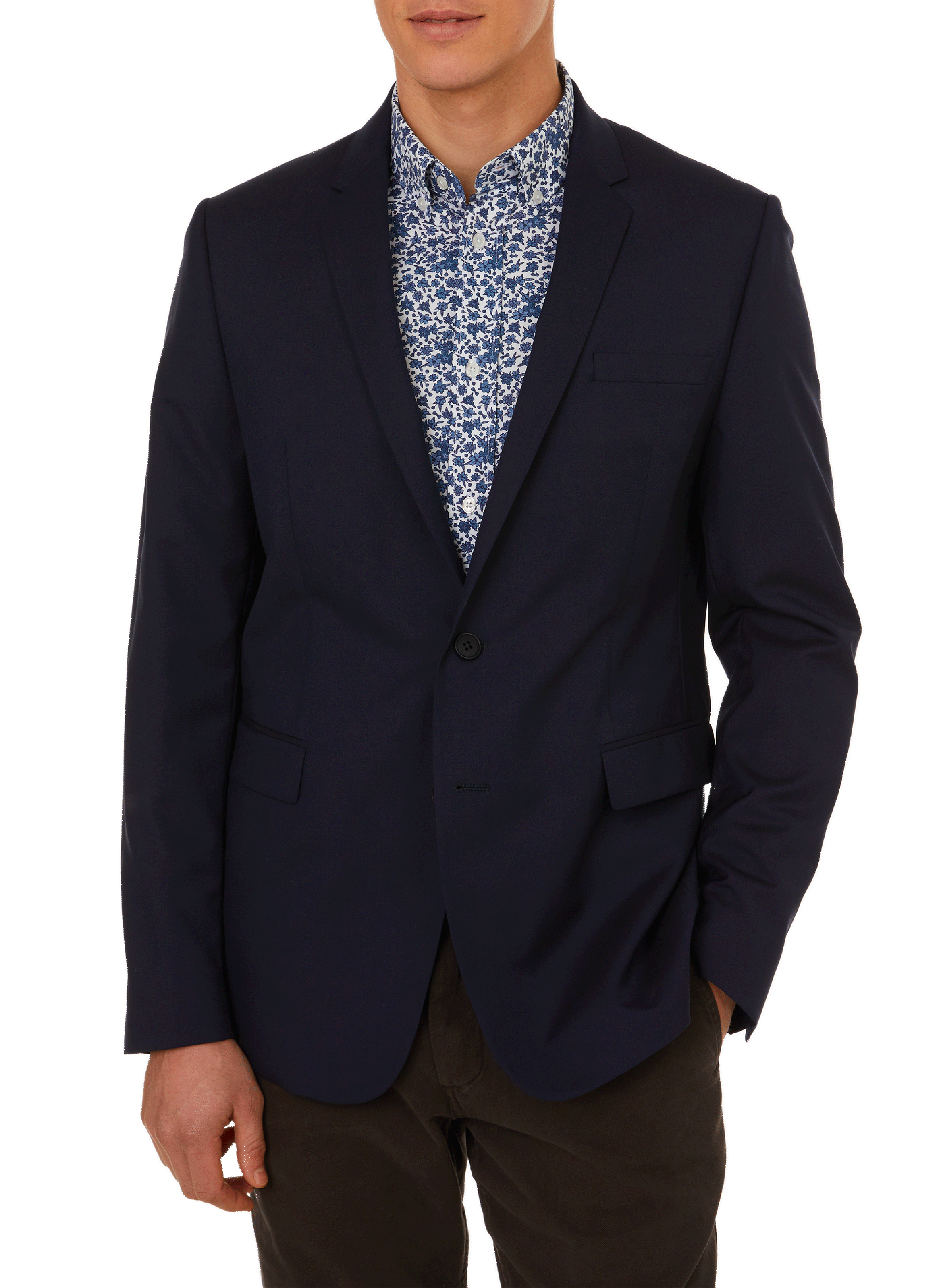 Wool caph blazer jacket SAISON 1865 Blue
