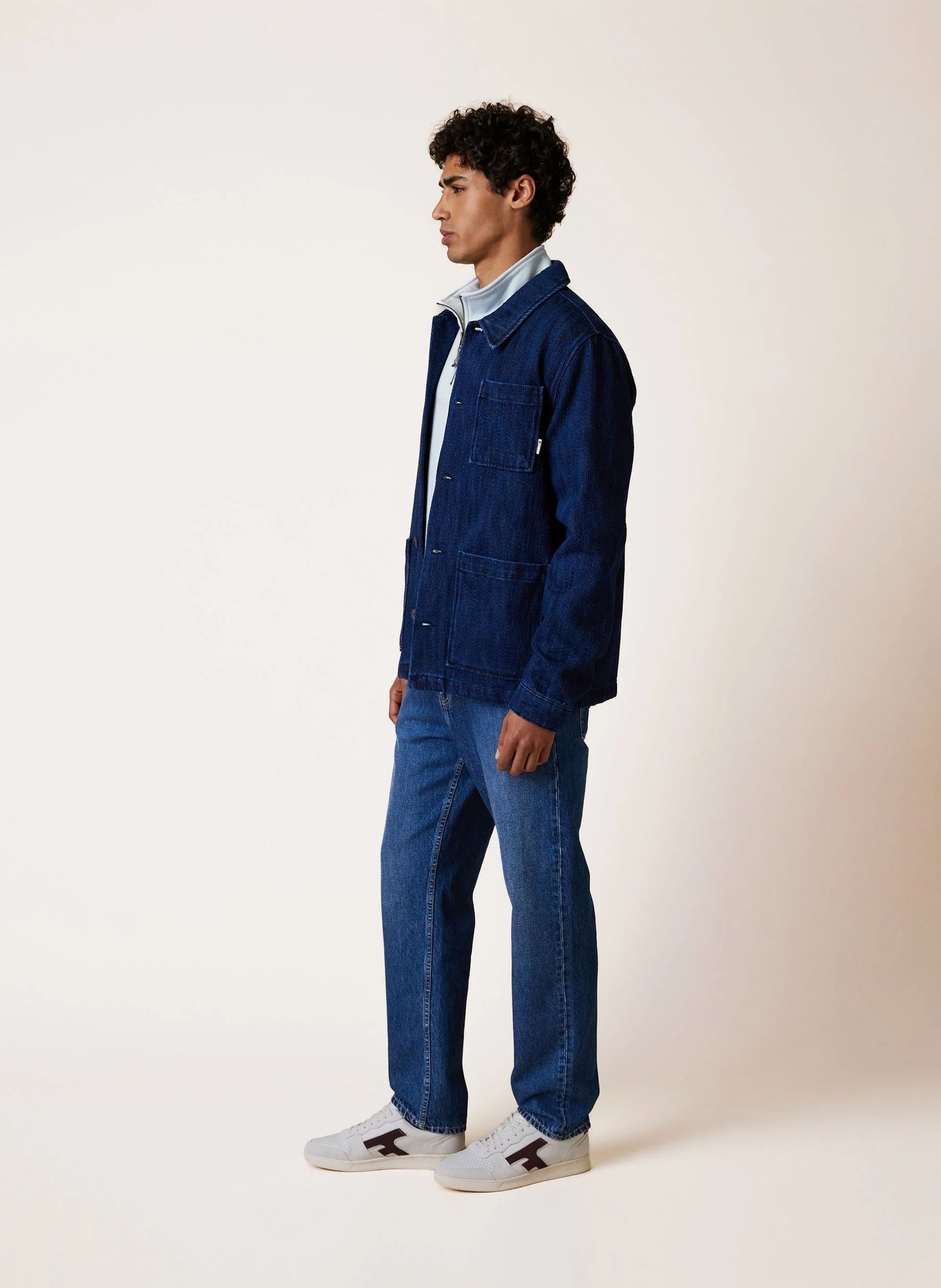 Jacke aus Bio-Baumwolle mit klassischem Kragen FAGUO Blau