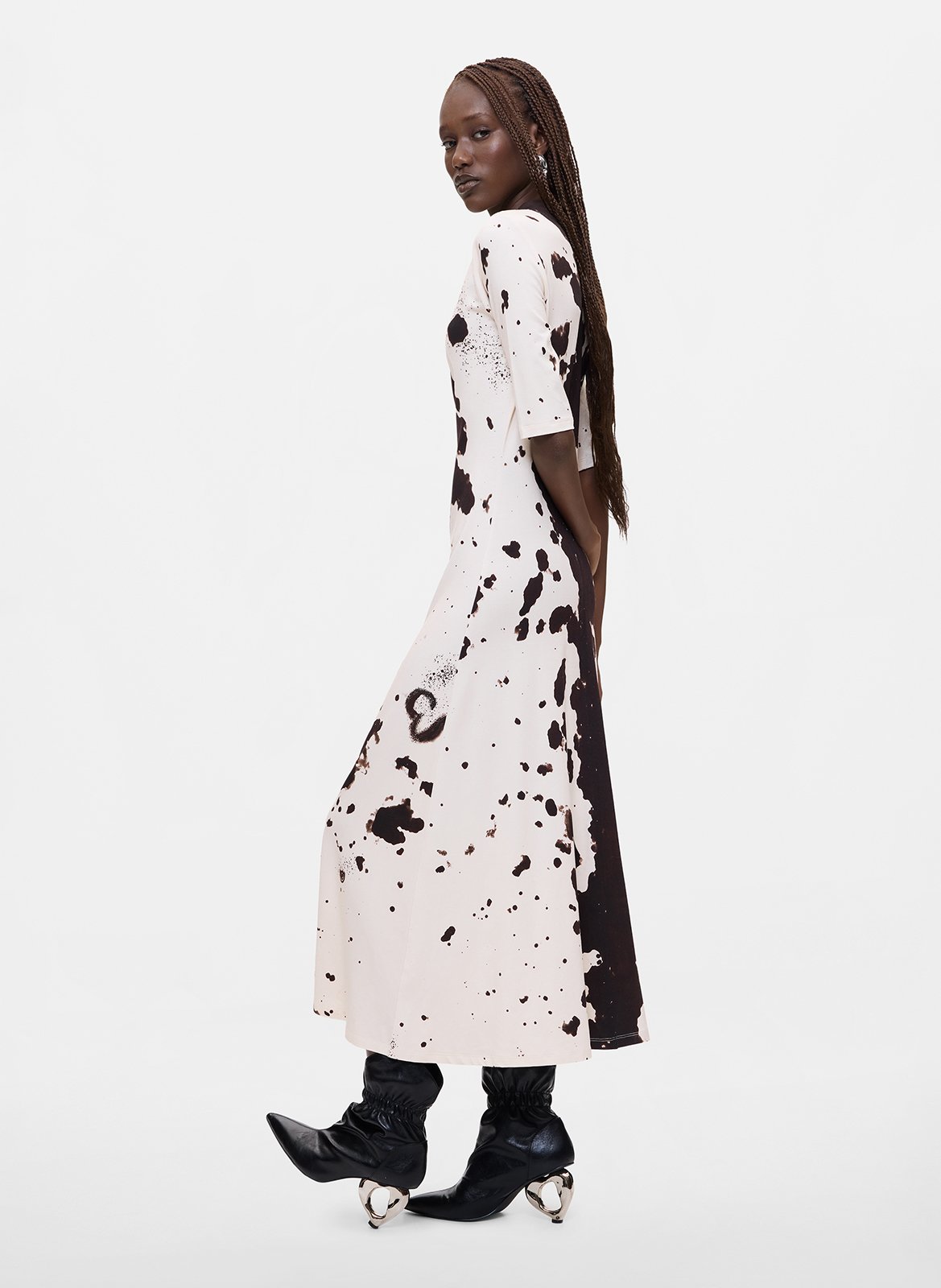 Robe longue col rond DESIGUAL White