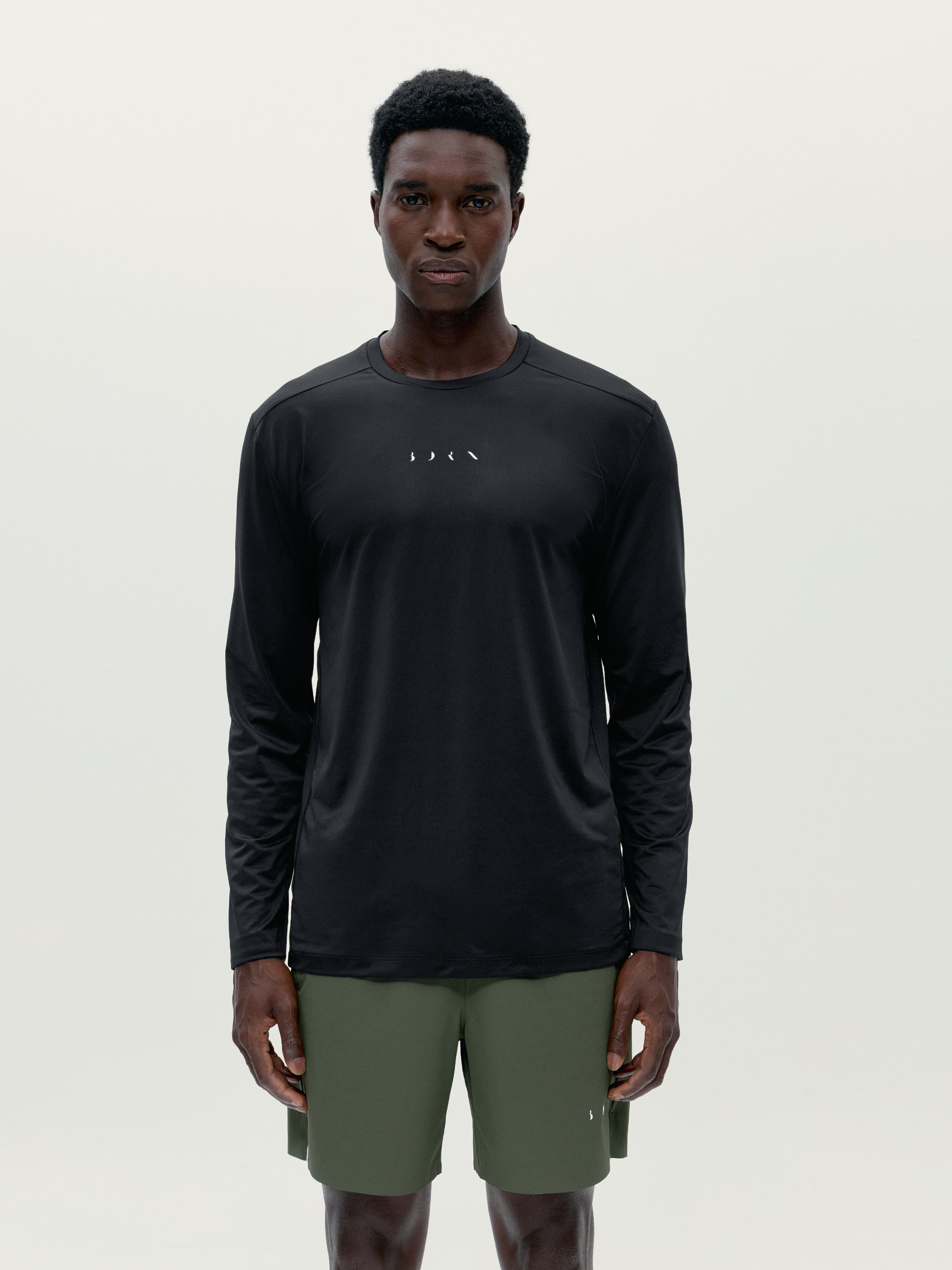 Men's sports t-shirt with short sleeves quick-drying BORN Black