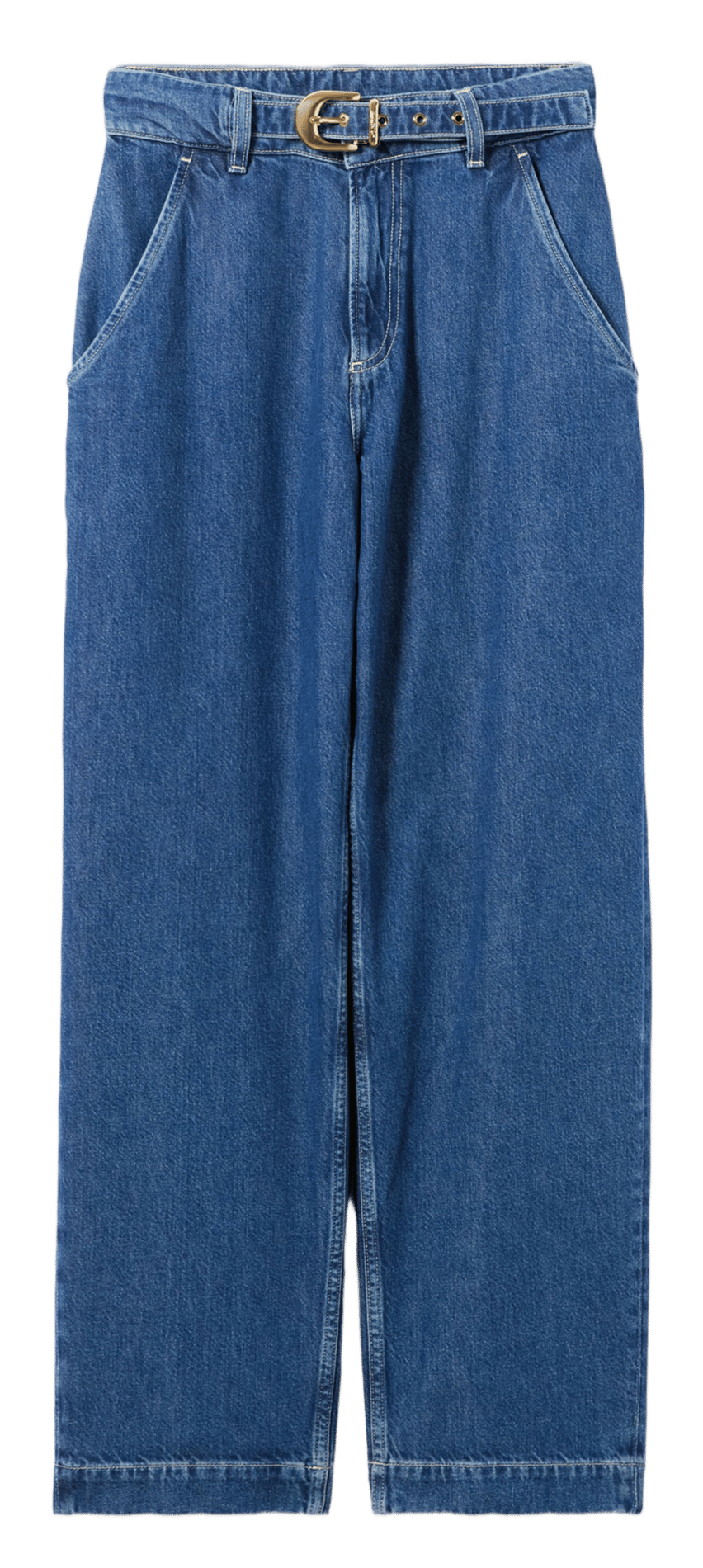 Wide belted denim trousers CLAUDIE PIERLOT Blue