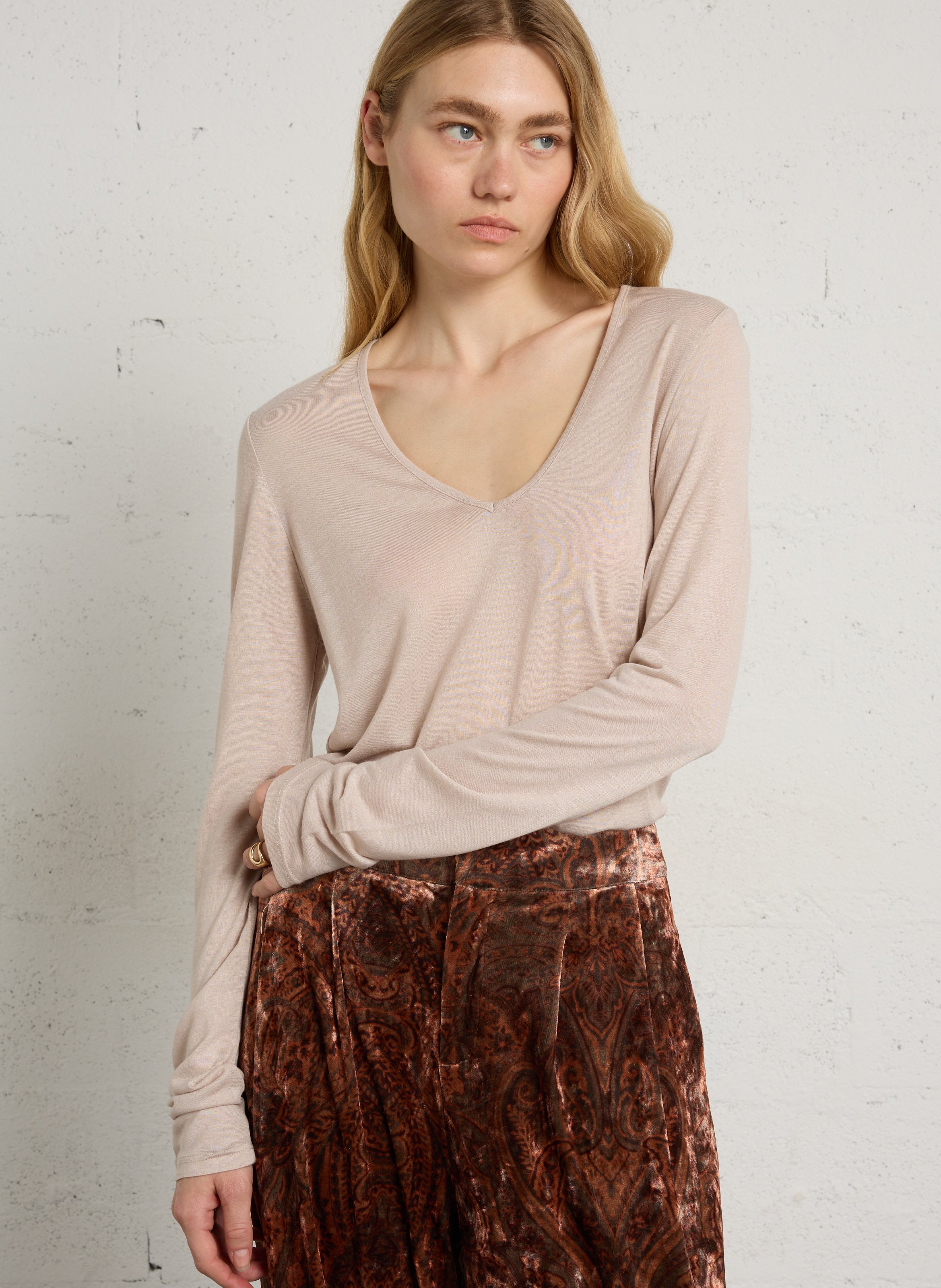 Weiter Pullover mit V-Ausschnitt SUD EXPRESS