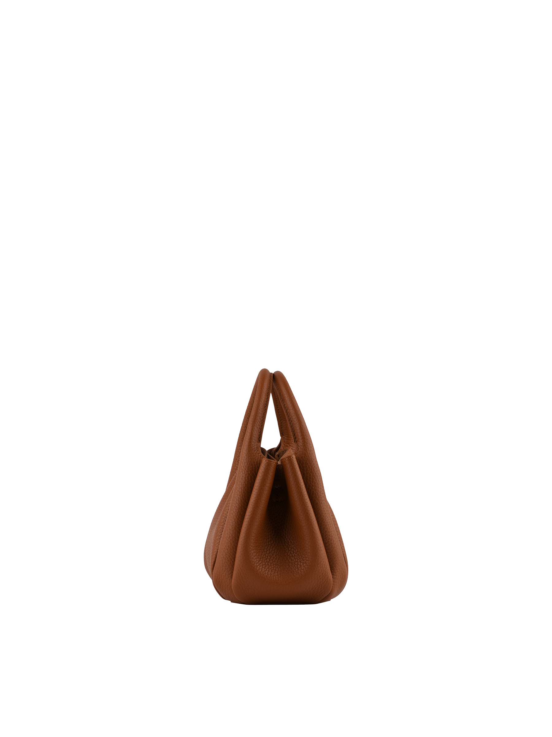 Calfskin leather handbag POURCHET Brown