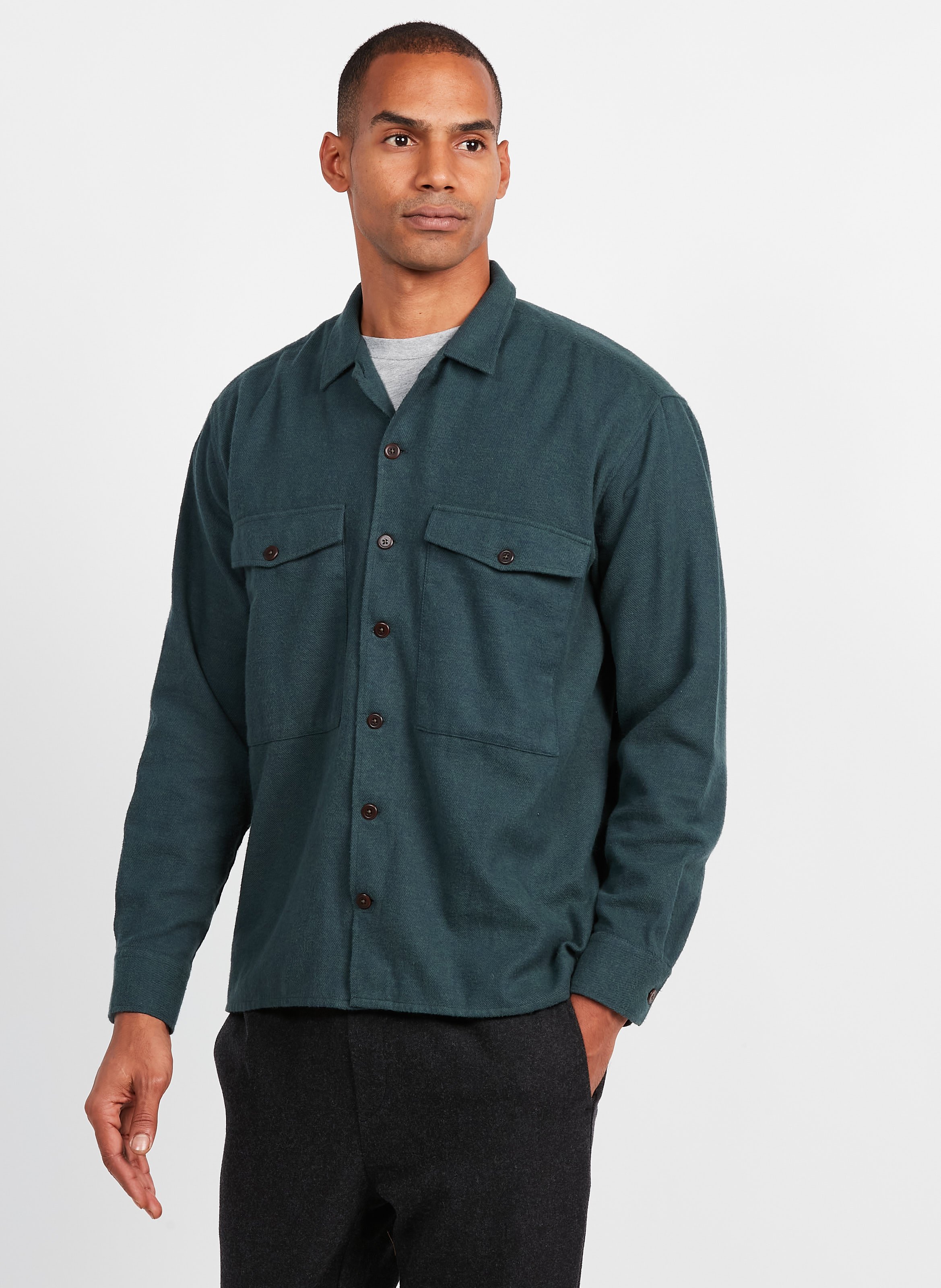 Chemise Col Classique En Coton Curtis Vert Olow Homme Place