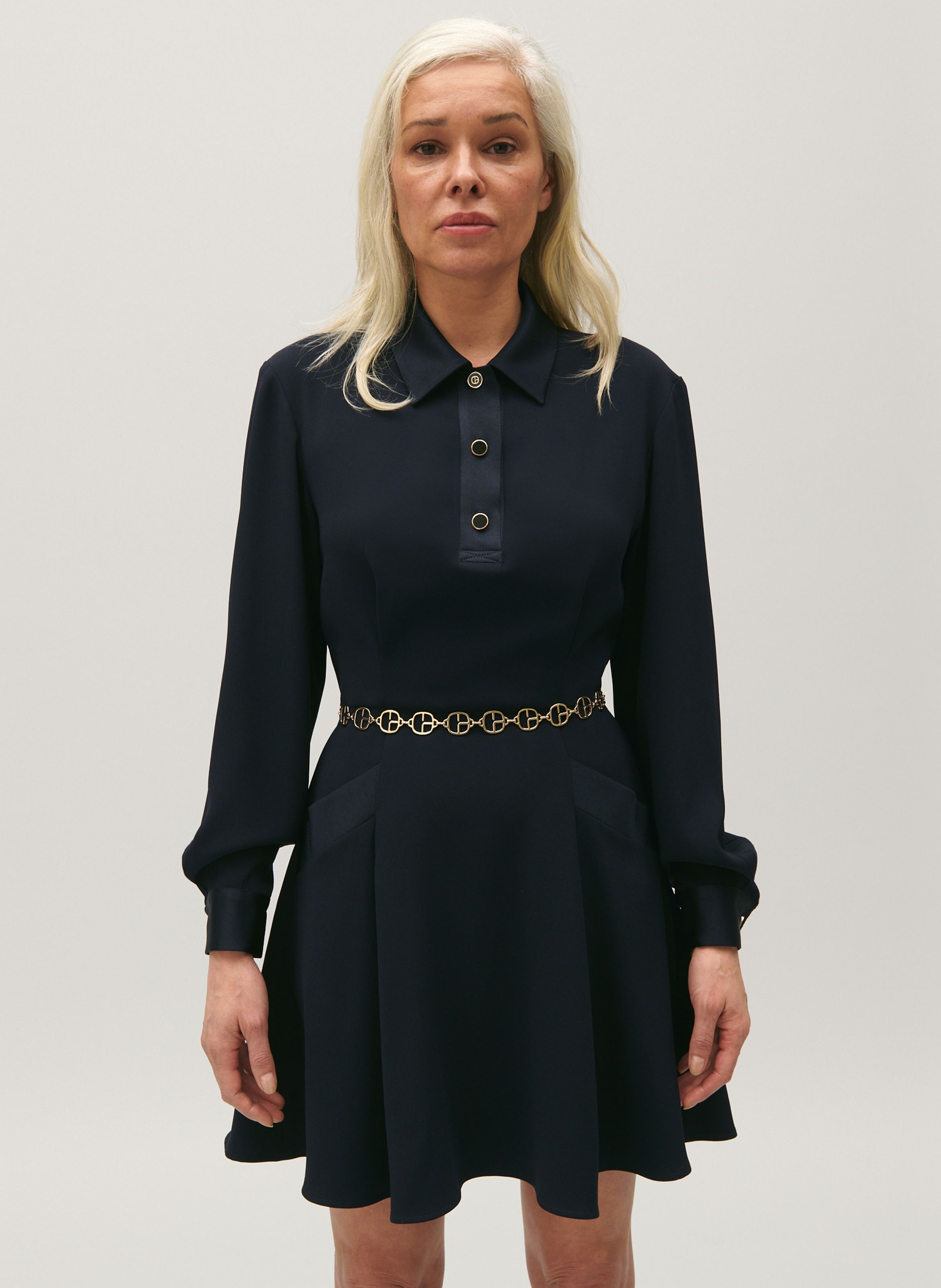 Langes Kleid Mit Klassischem Kragen Marine Claudie Pierlot Damen