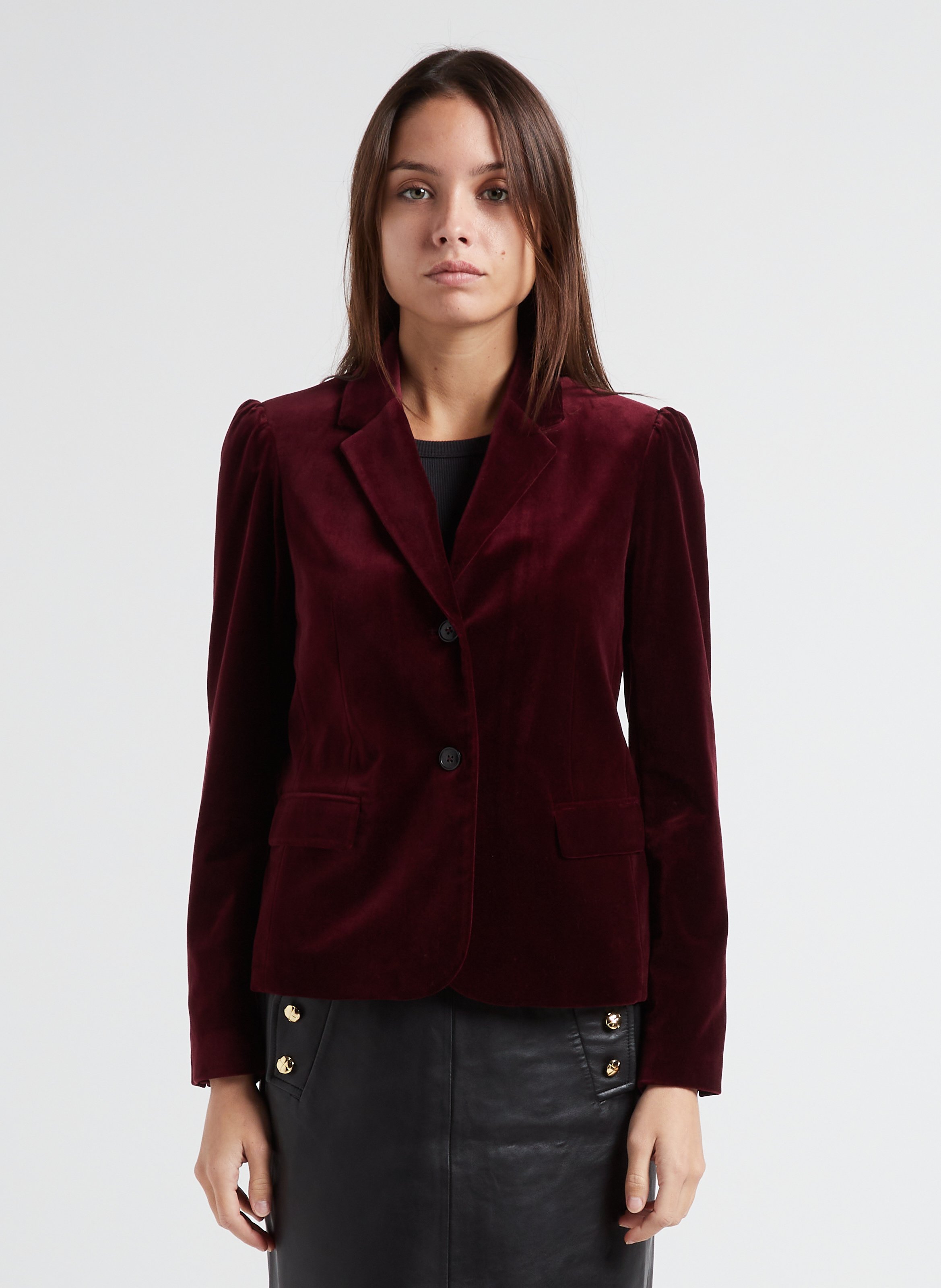 Veste velours femme bordeaux hot sale