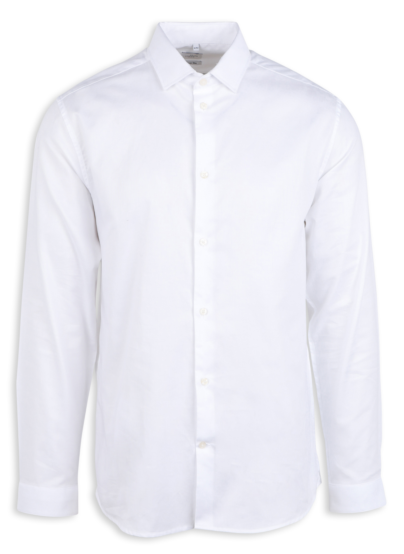 Slim-fit cotton shirt with classic collar AU PRINTEMPS PARIS White