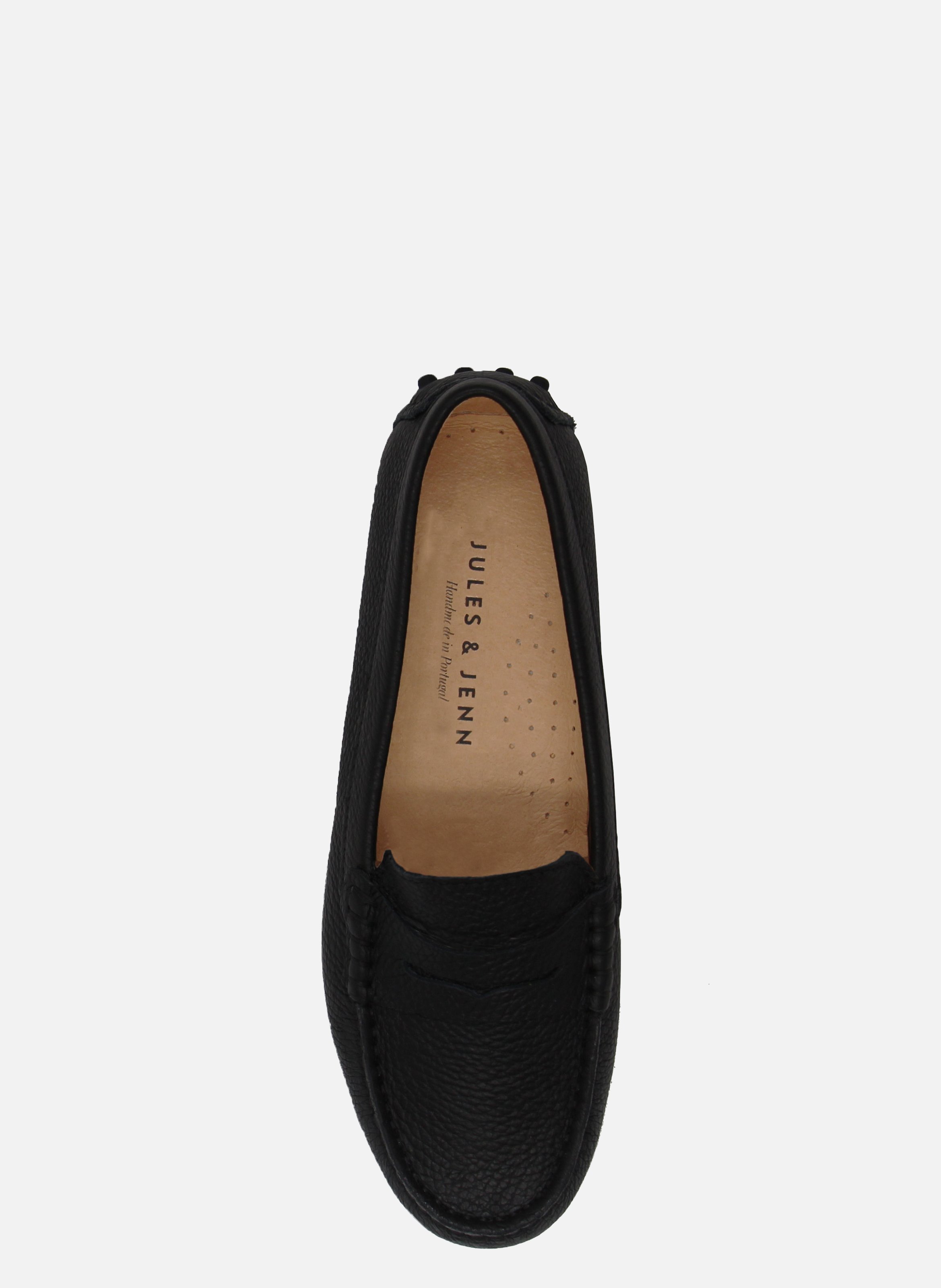 Grained leather loafers Black