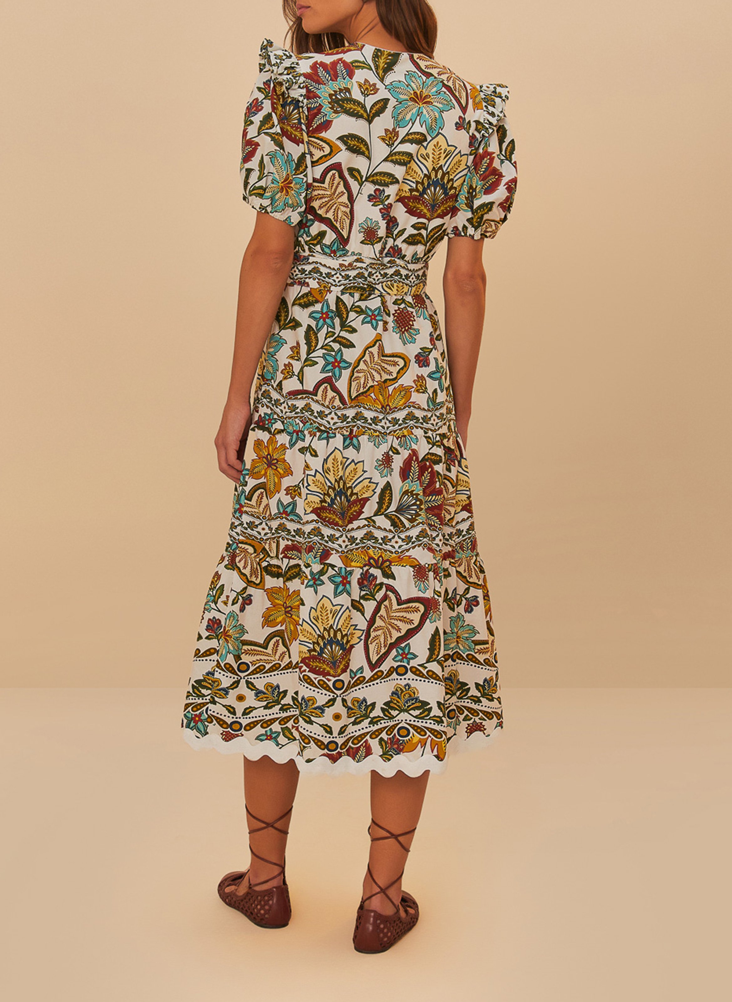 Robe longue en coton imprimé FARM RIO Multicolore