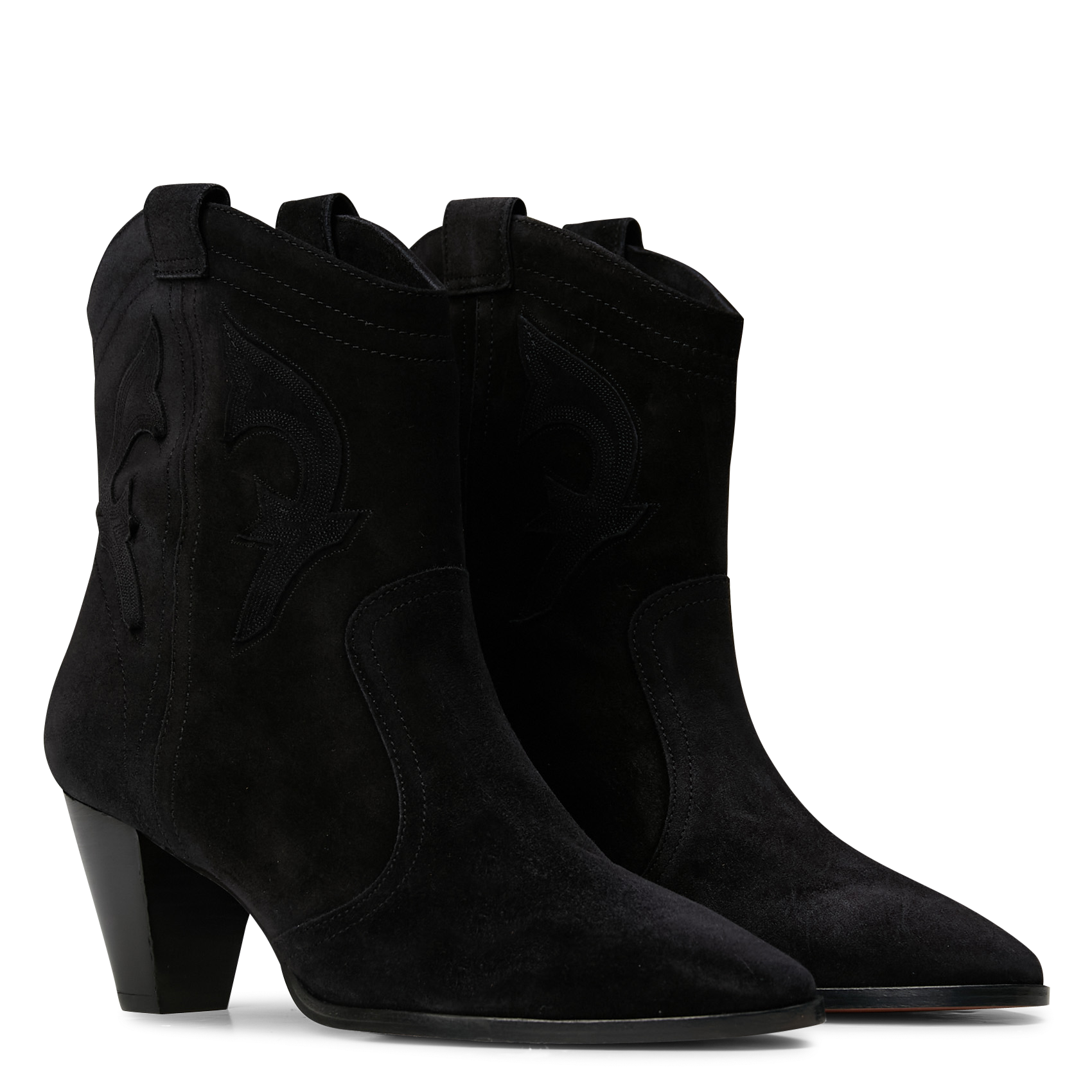 Bottines en cuir velours BA&SH Noir