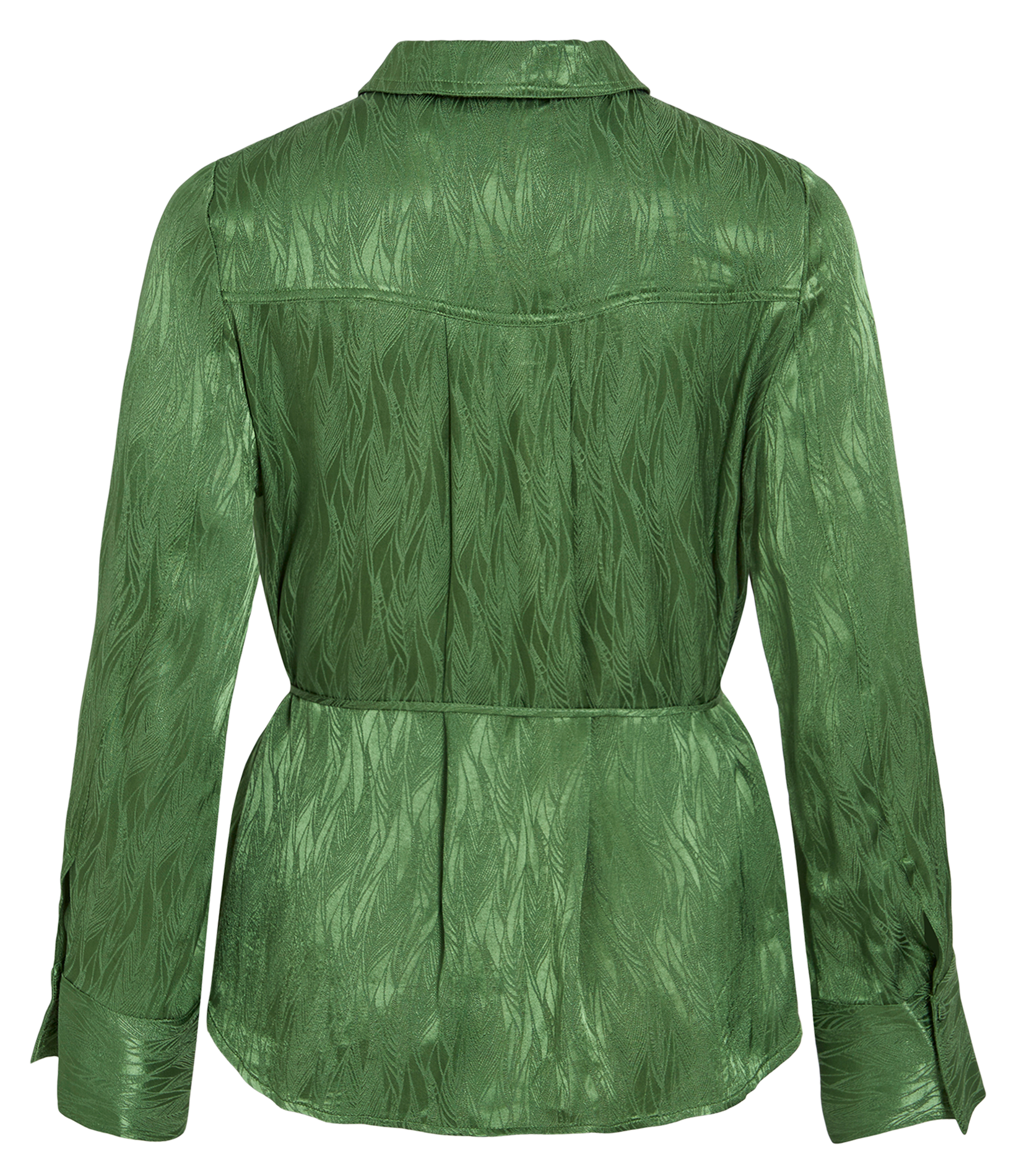 Wide-leg satin effect pants Green