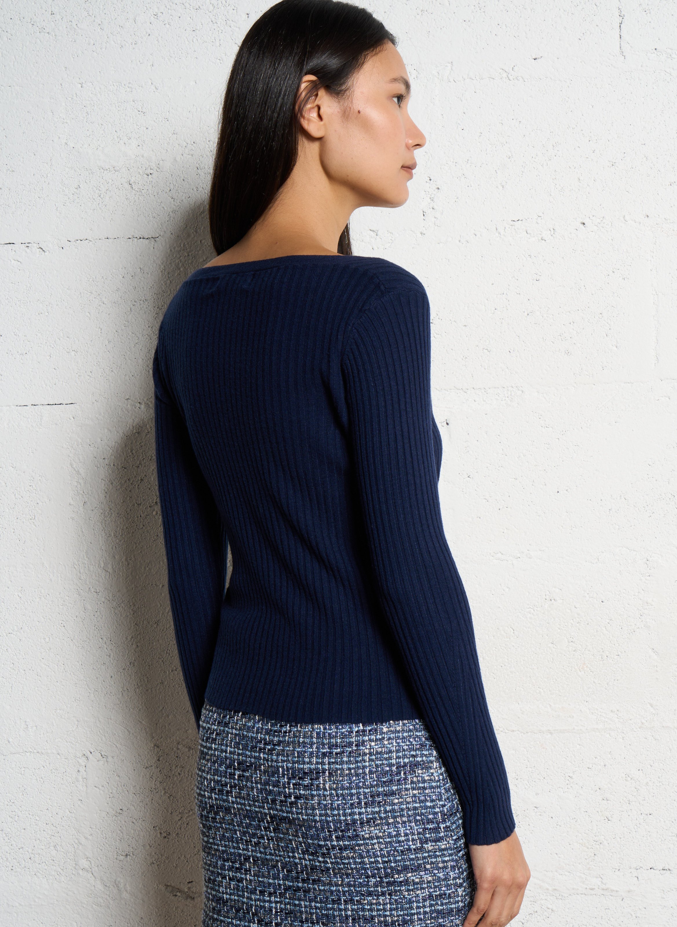 Aansluitend vest in geribbelde stof LA PETITE ETOILE Blauw