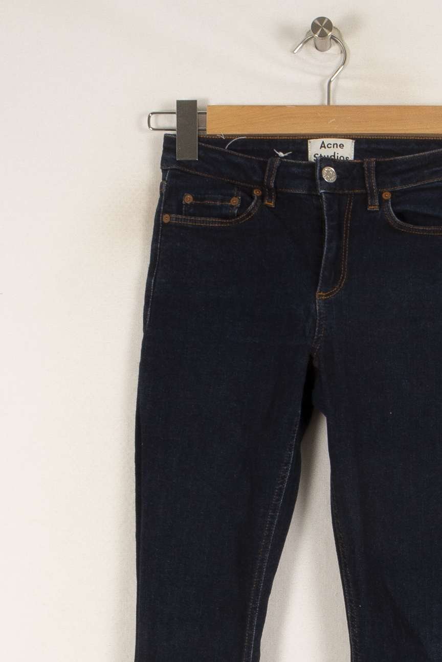Cropped slim jeans with studs ACNE STUDIOS - Seconde Main Blue