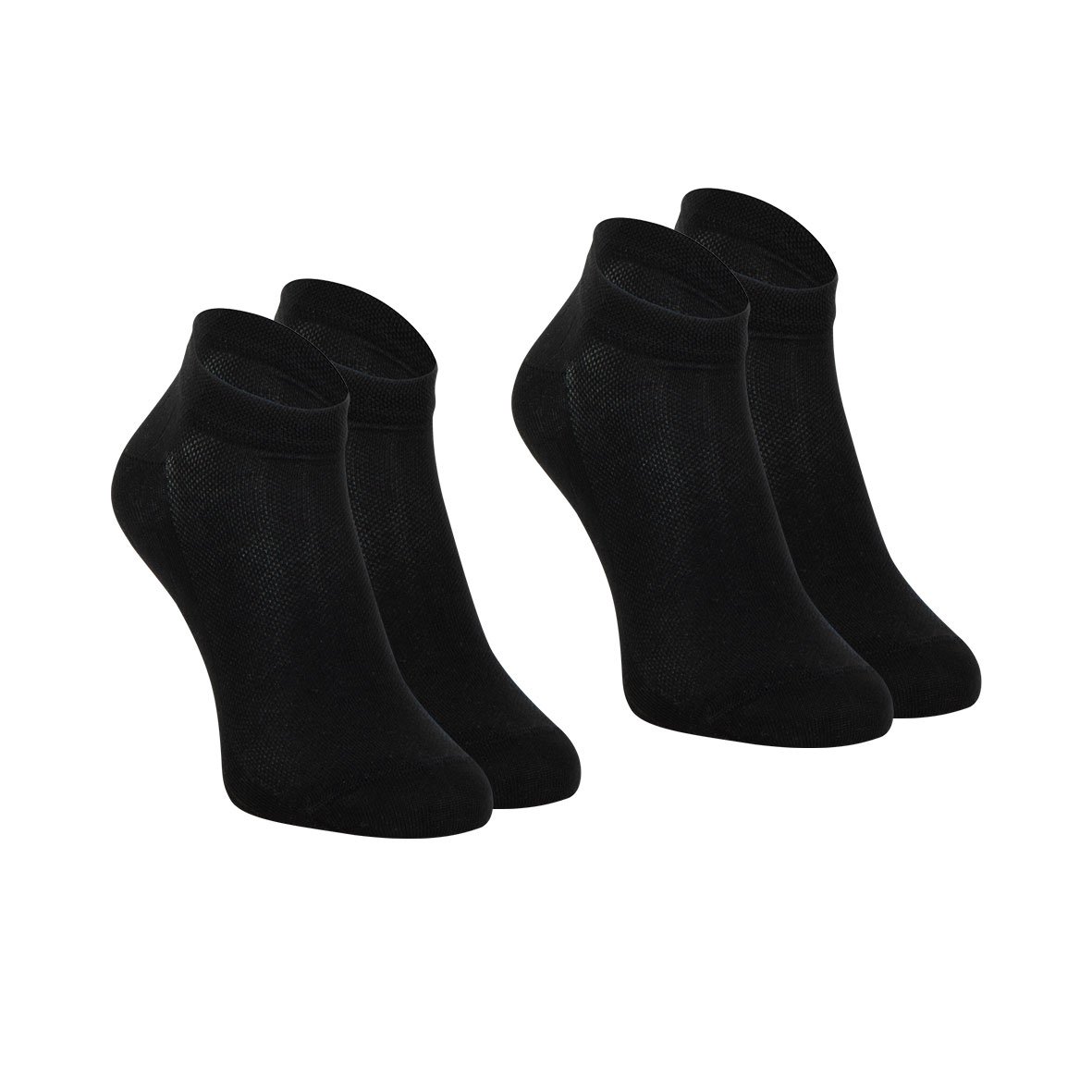 Set of 2 pairs of men's essential combed cotton ankle socks by Eminence Black