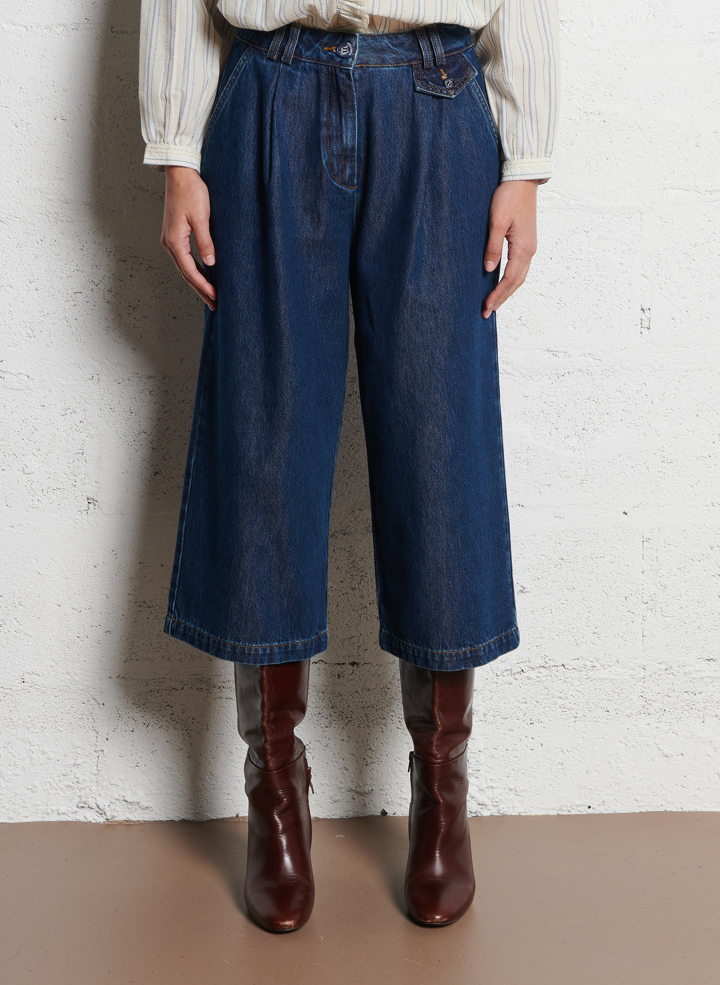 3/4-Jeans aus Baumwoll-Denim-Mix EMILE ET IDA Blau