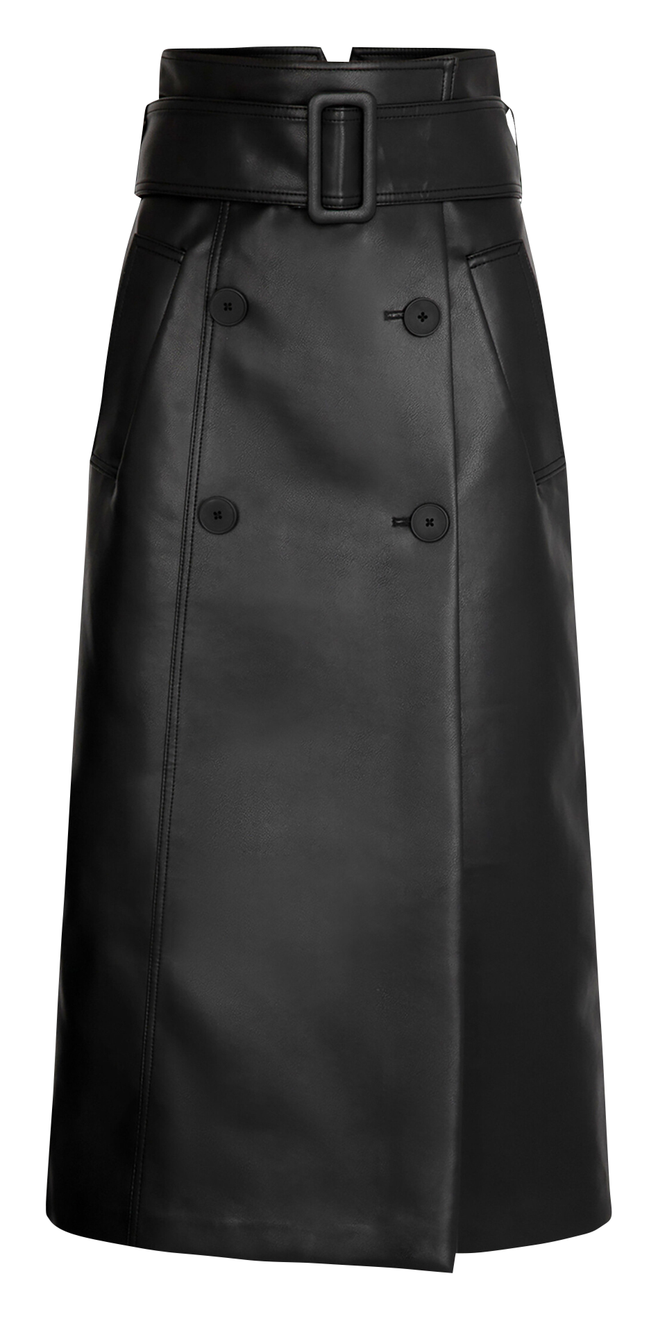 Long faux leather skirt MORGAN Black