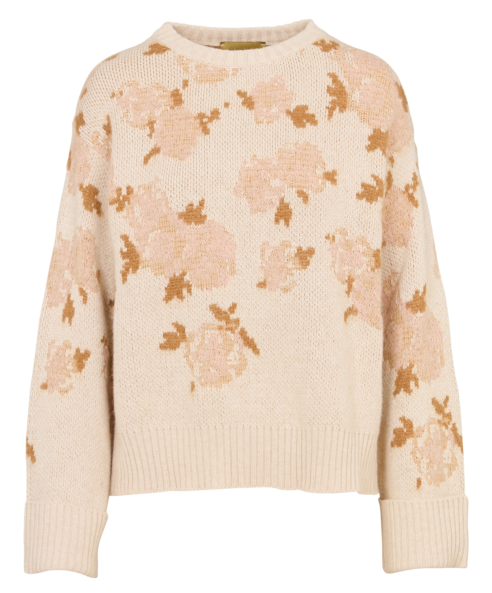 Pull ample imprimé col rond MOMONI Beige