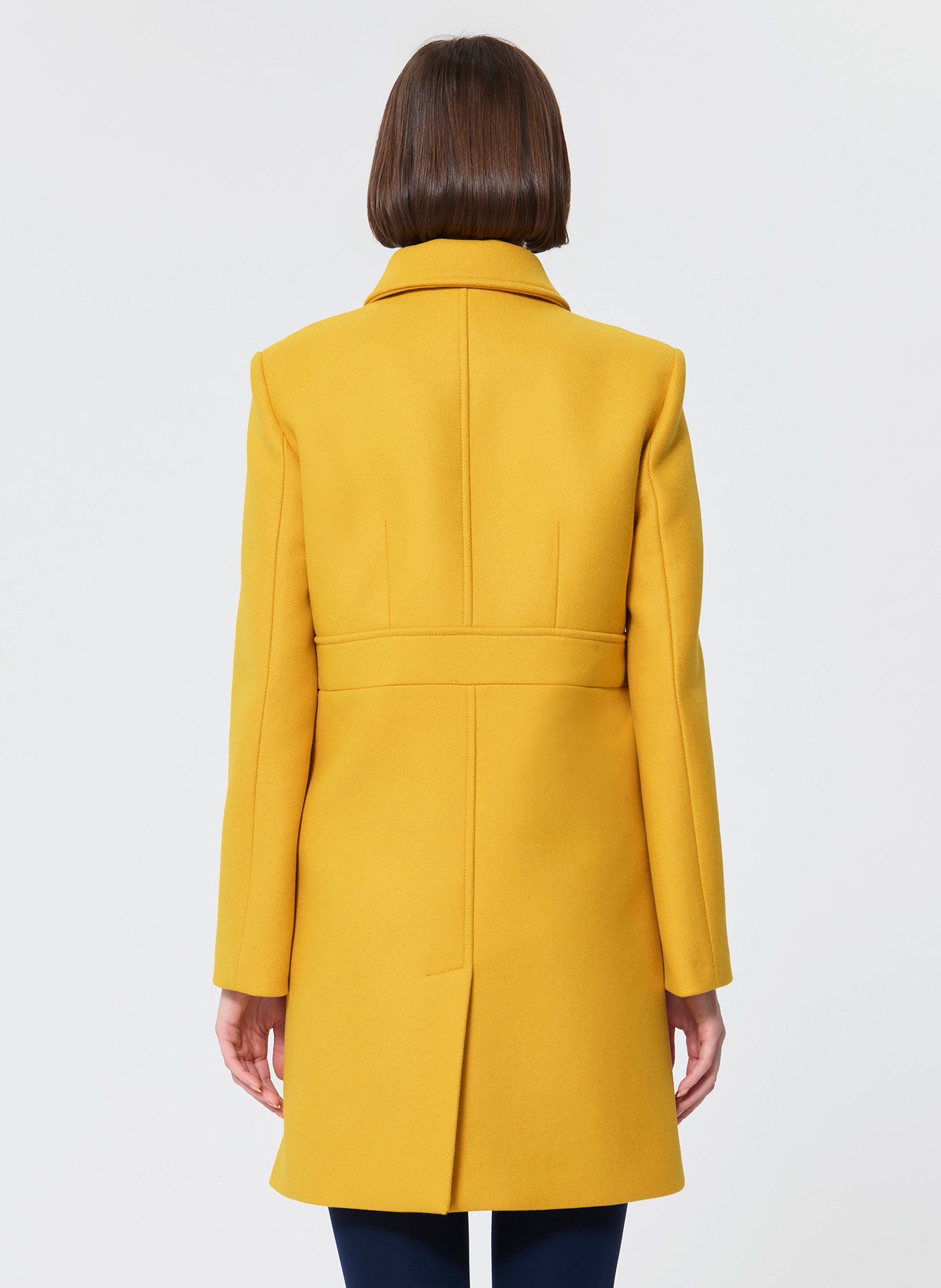 Straight wool-blend coat with classic collar TARA JARMON Yellow