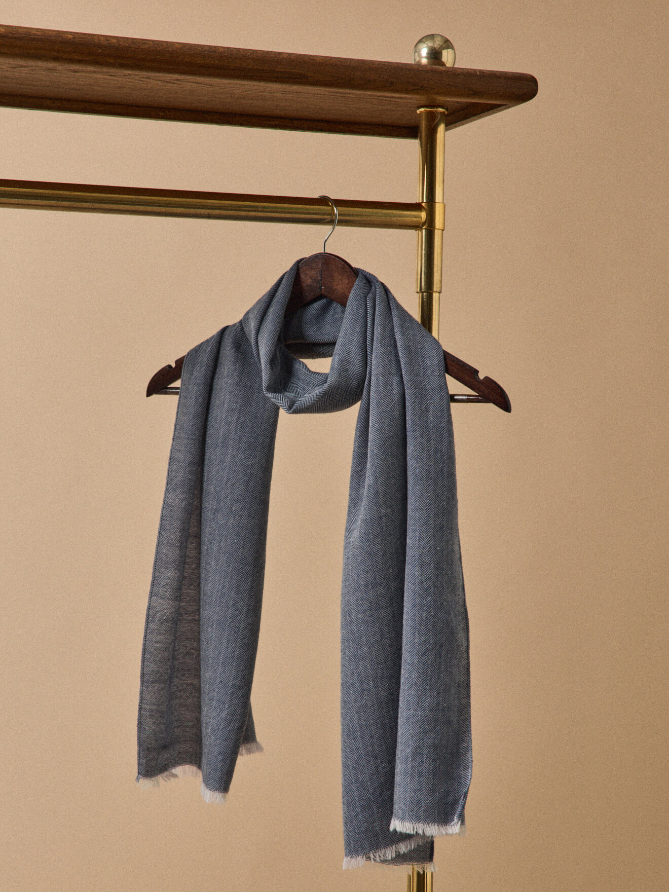 Wool scarf with herringbone pattern CYRILLUS Blue