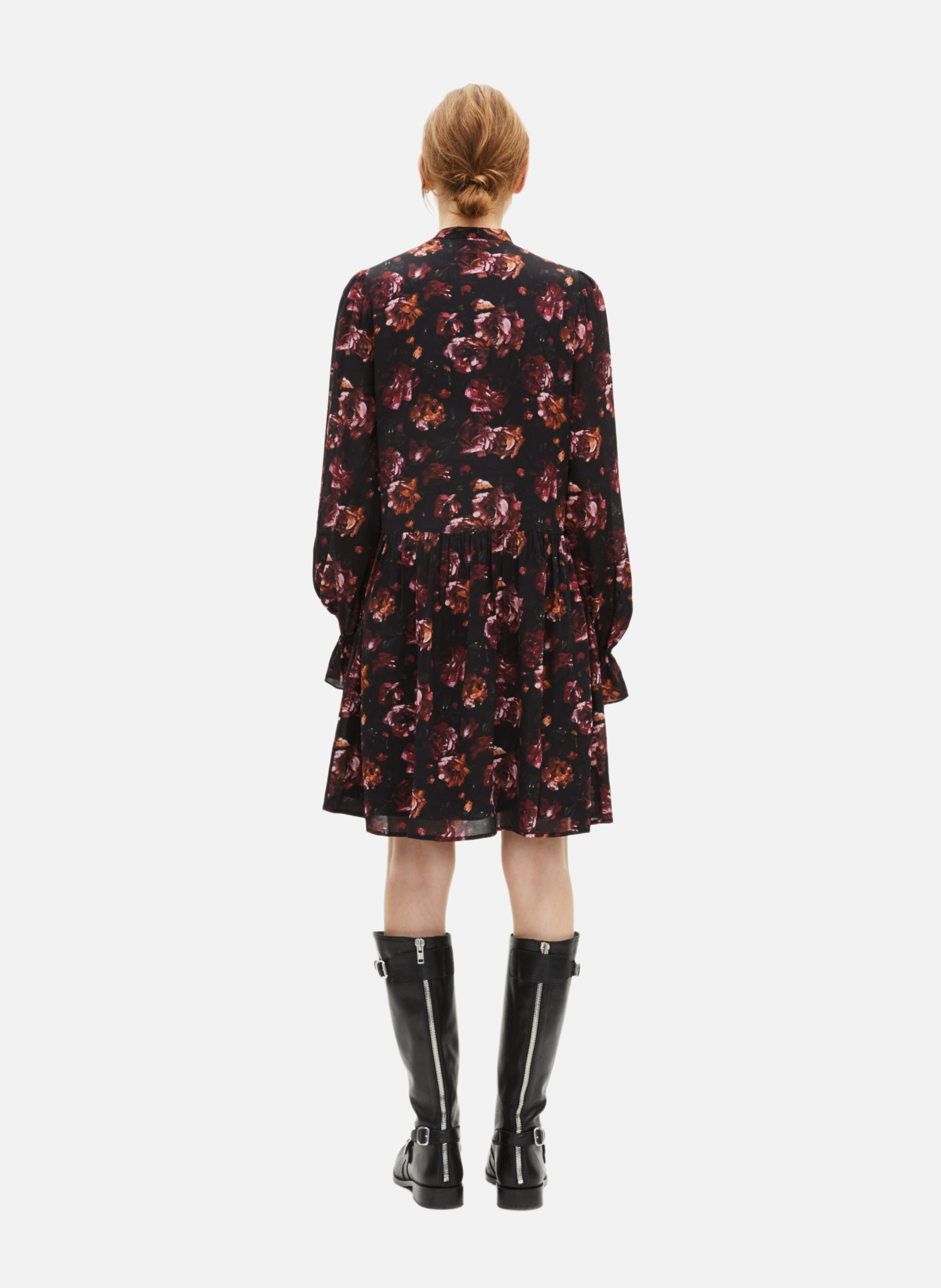 Short printed silk-blend dress THE KOOPLES Red