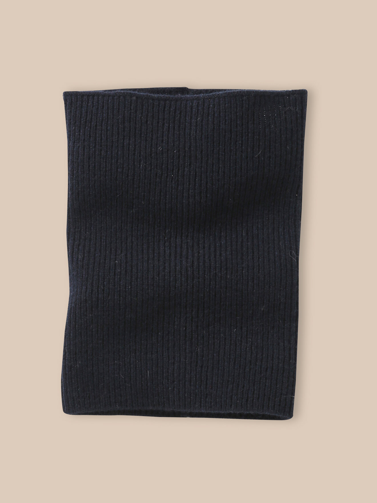 Merino wool ribbed snood tube CYRILLUS Blue