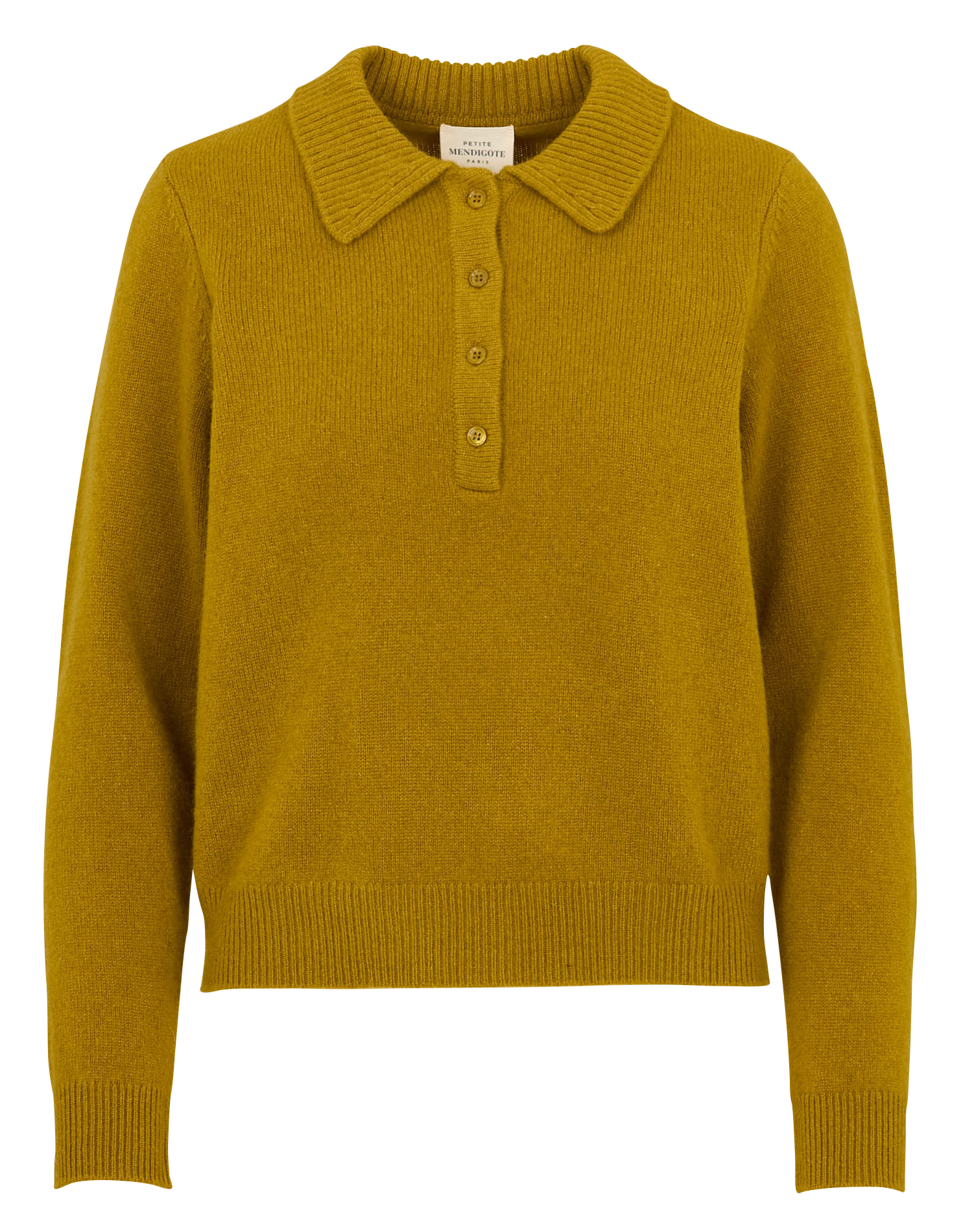 Oversized wool and cashmere polo neck sweater PETITE MENDIGOTE Green