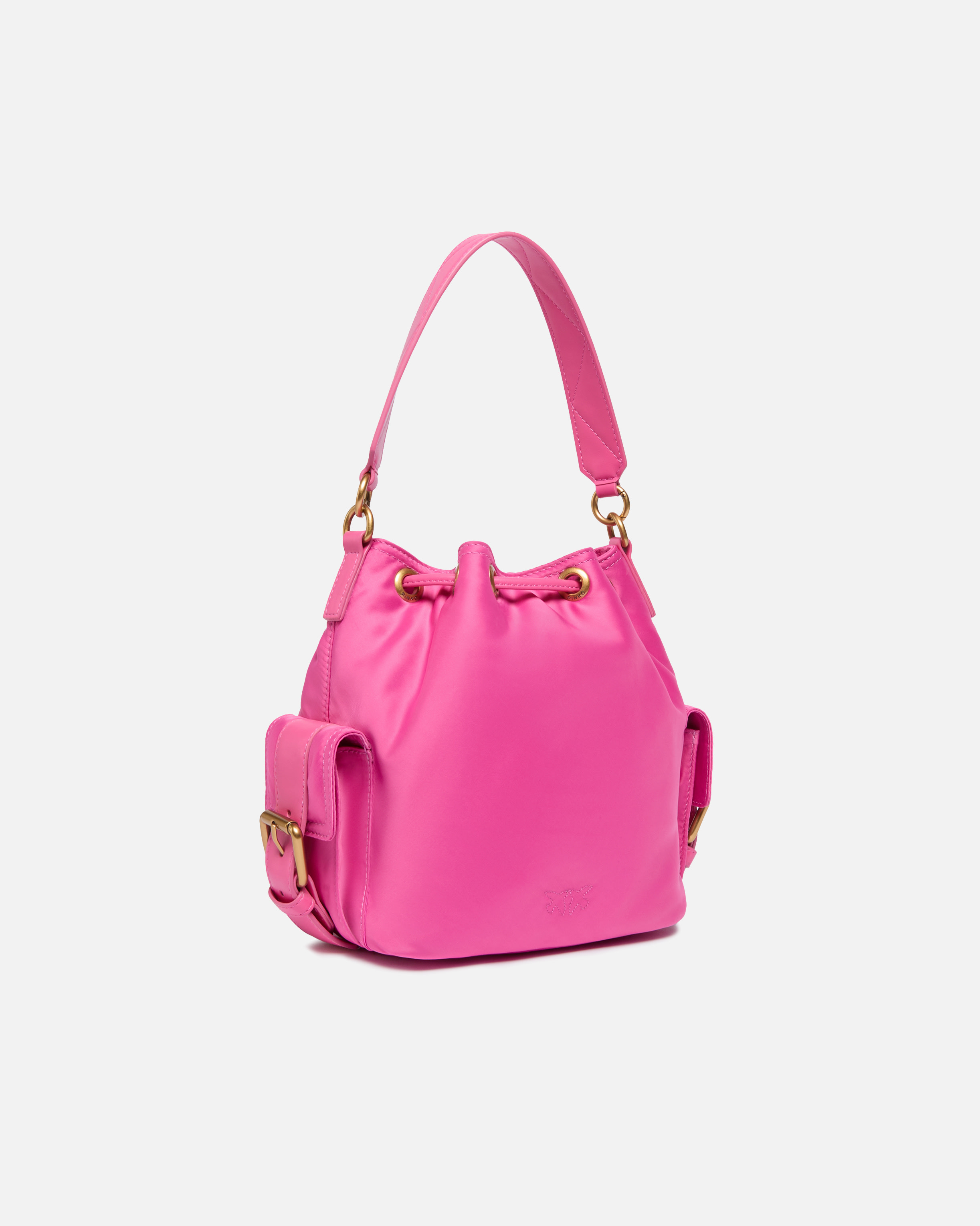 Small satin shoulder bag PINKO Pink