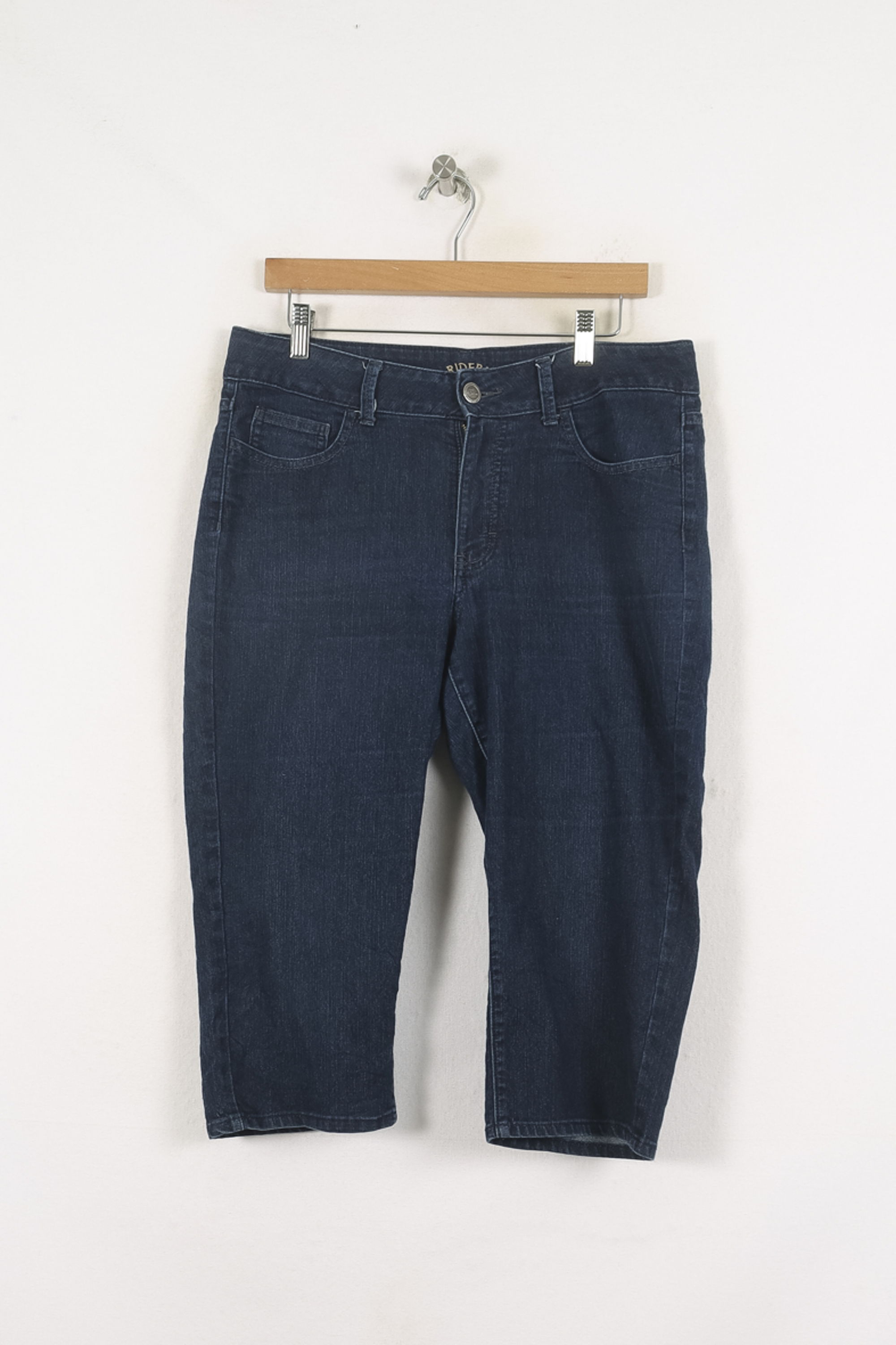 Cropped slim jeans with studs LEE - Seconde Main Blue