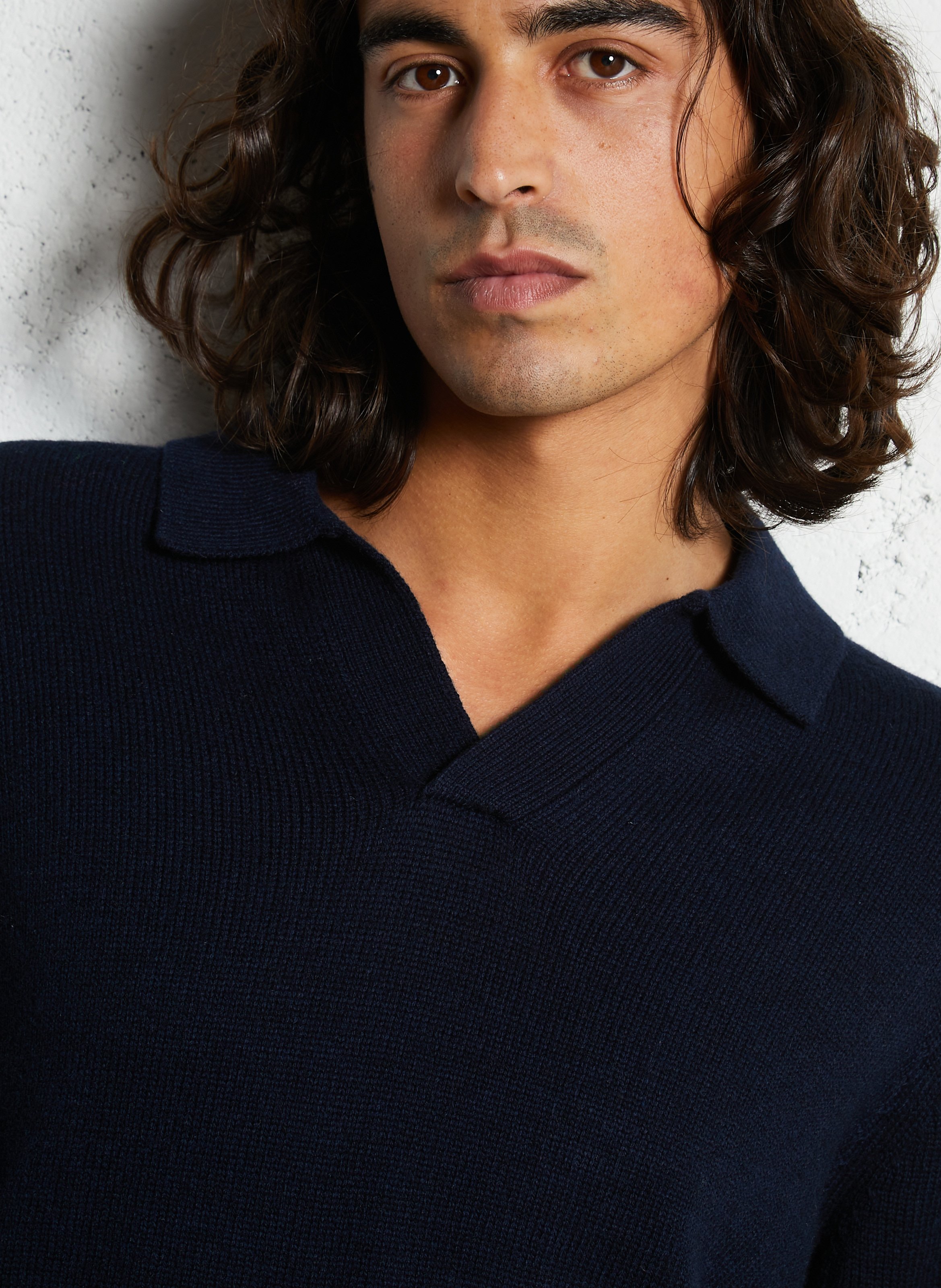 Pull col polo LE TEMPS DES CERISES Bleu