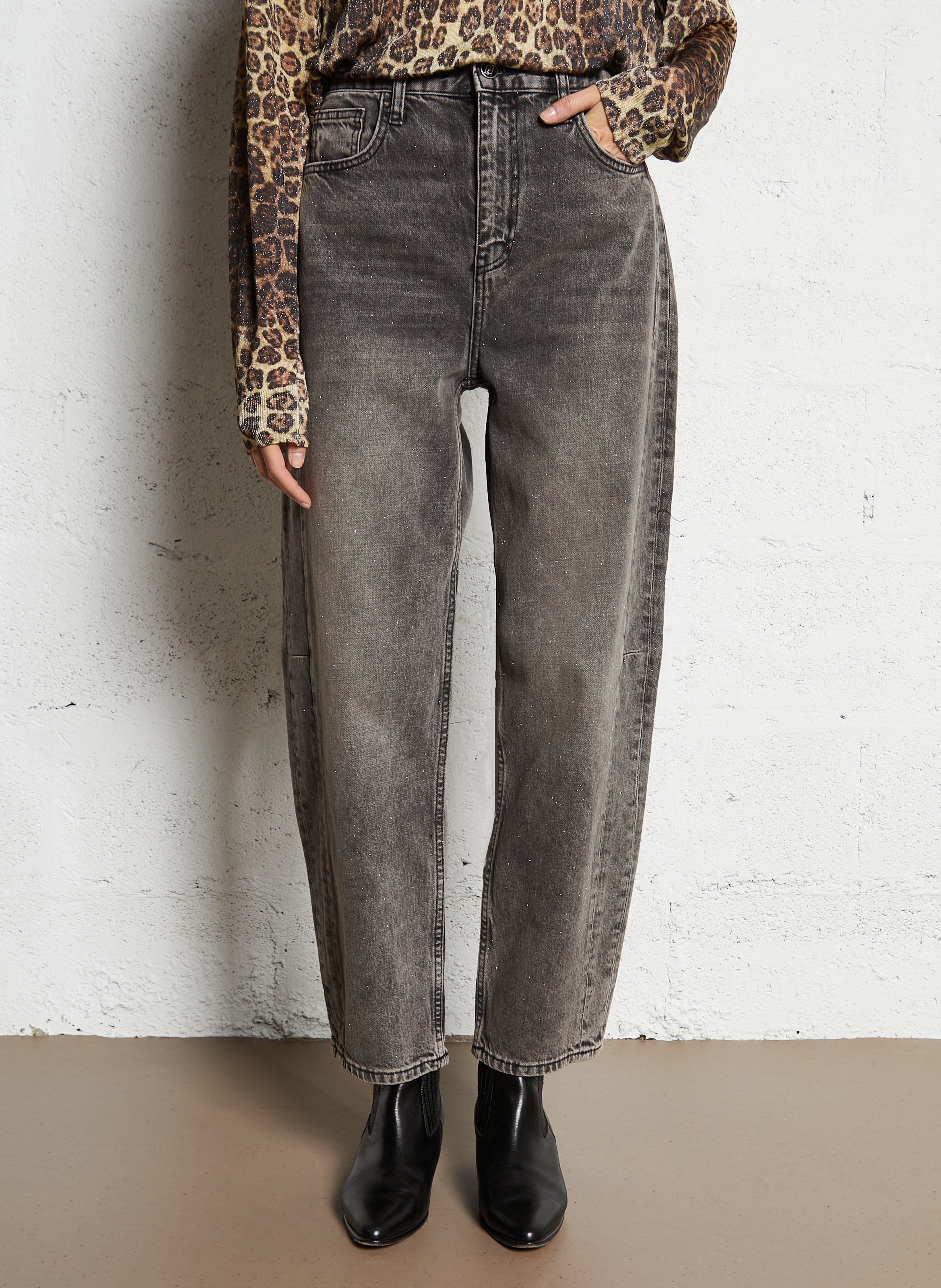 Csally - Gerade geschnittene Baumwollhose LIU JO Braun