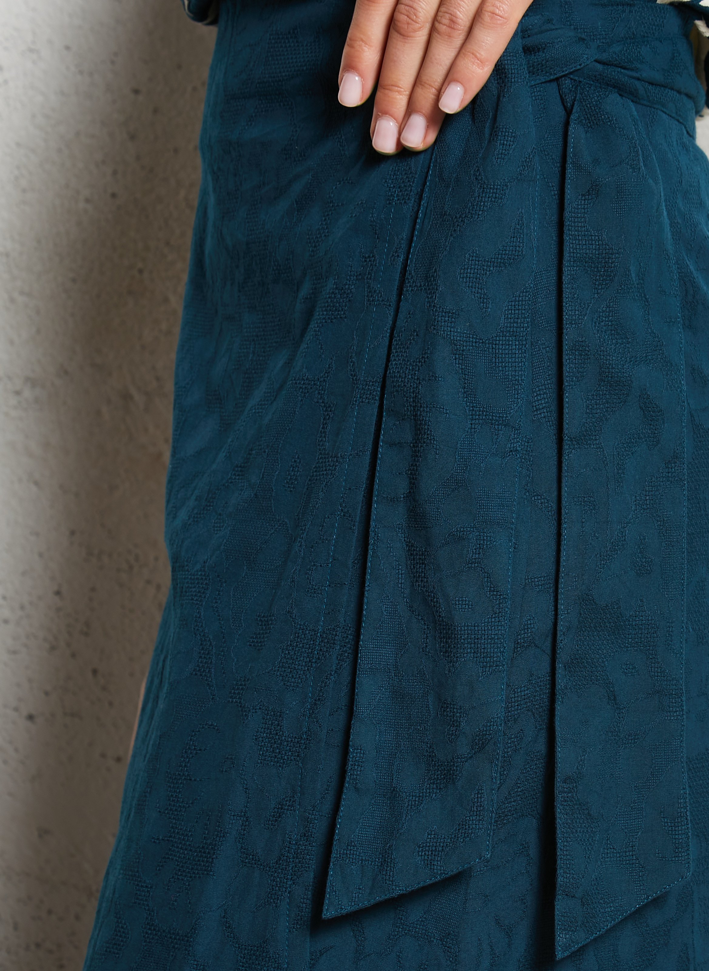 Jupe midi droite en coton NICE THINGS Bleu